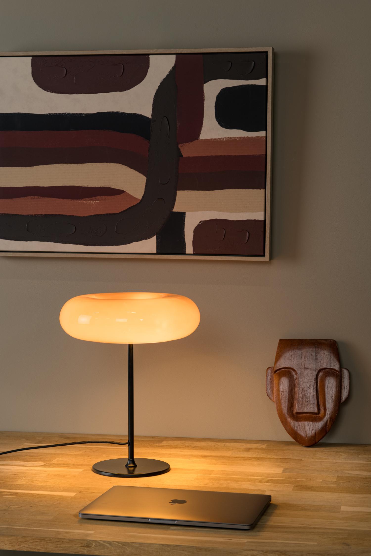 Sentino Table Lamp - Matt Black/Orange