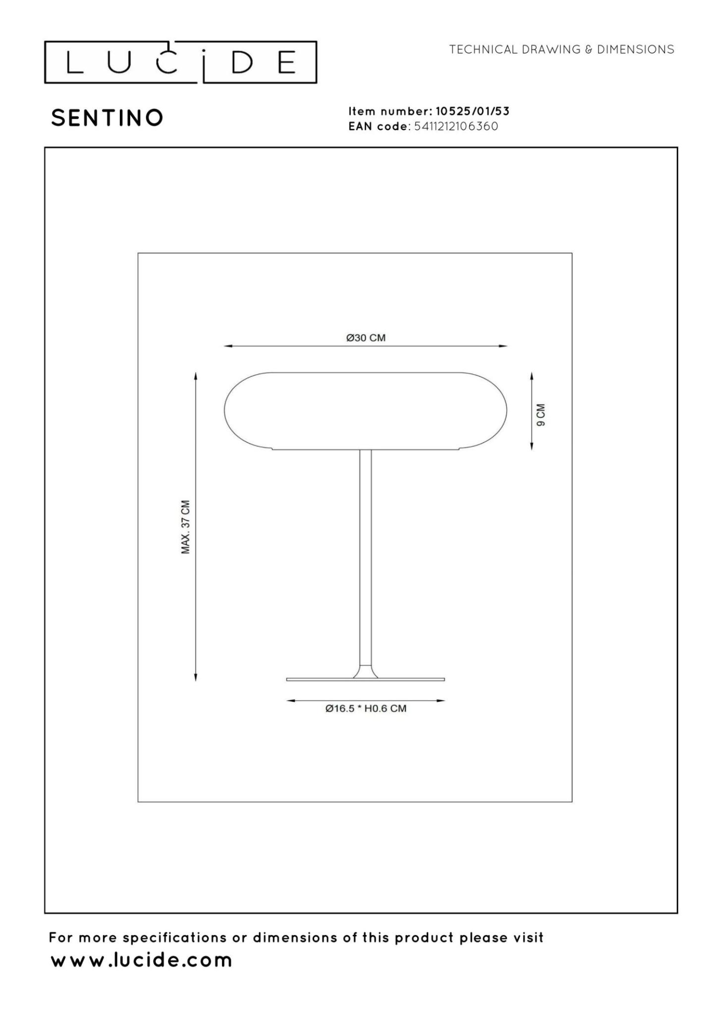 Sentino Table Lamp - Matt Black/Orange