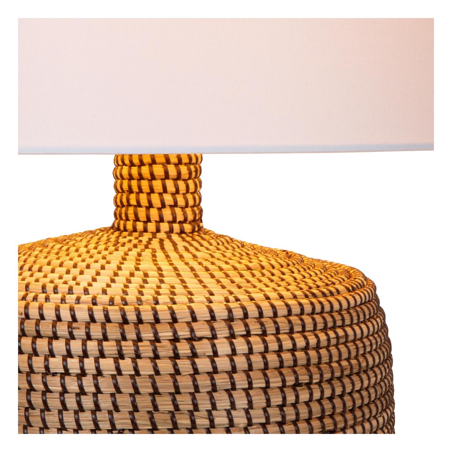 Ambala Table Lamp - Natural Seagrass/White