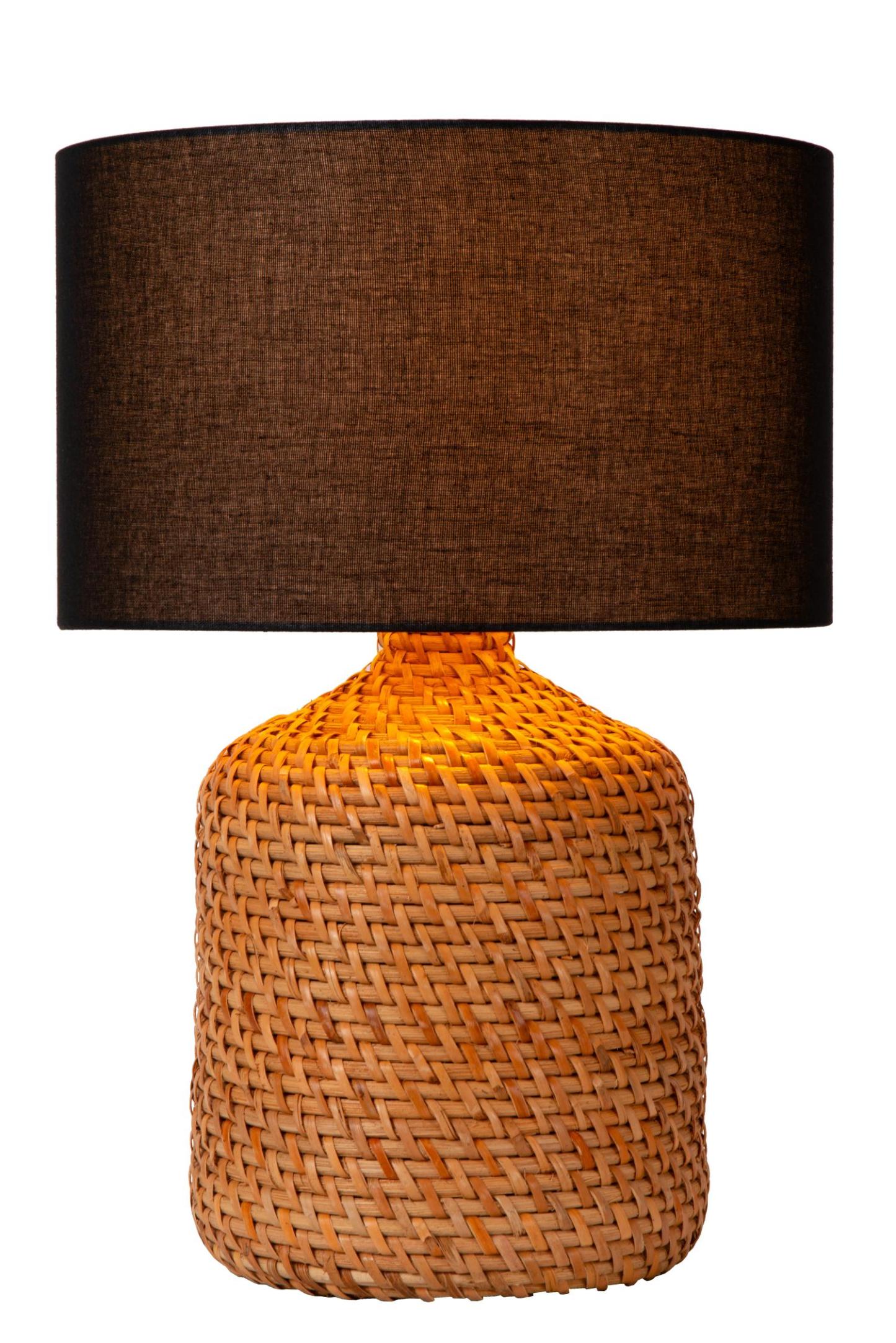 Arrah Table Lamp - Natural Rotan/Matt Black
