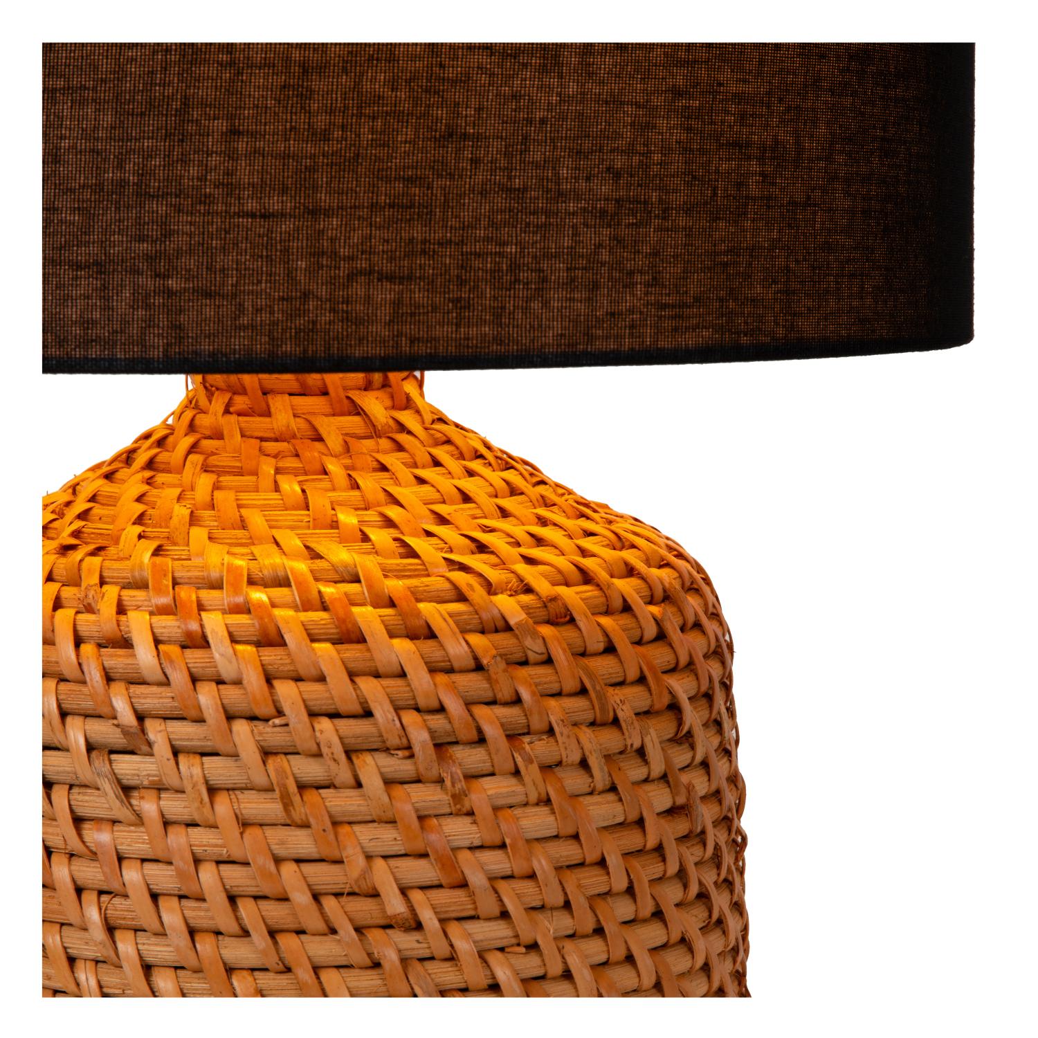 Arrah Table Lamp - Natural Rotan/Matt Black