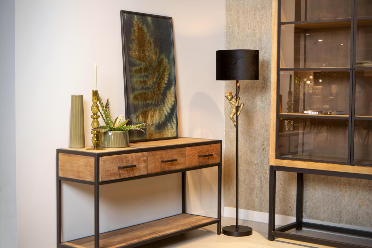 Chimp Floor Lamp - Matt Black/Smoked Black