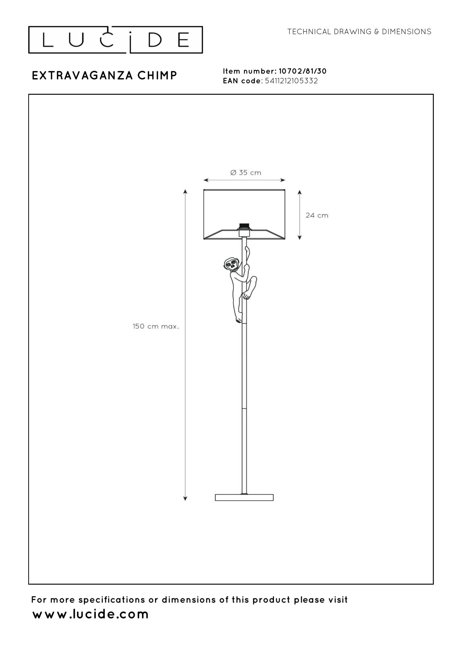 Chimp Floor Lamp - Matt Black/Smoked Black
