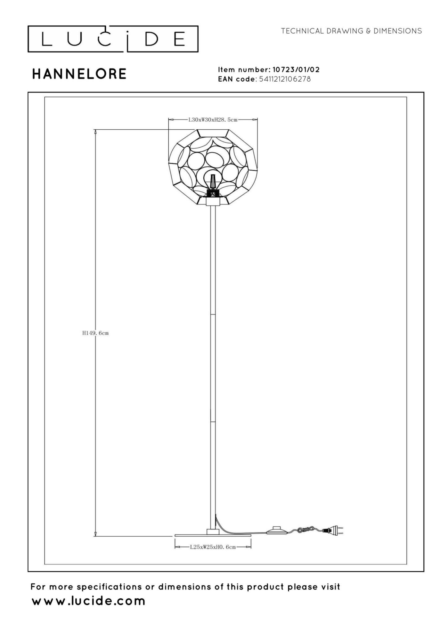 Hannelore Floor Lamp - Matt Gold