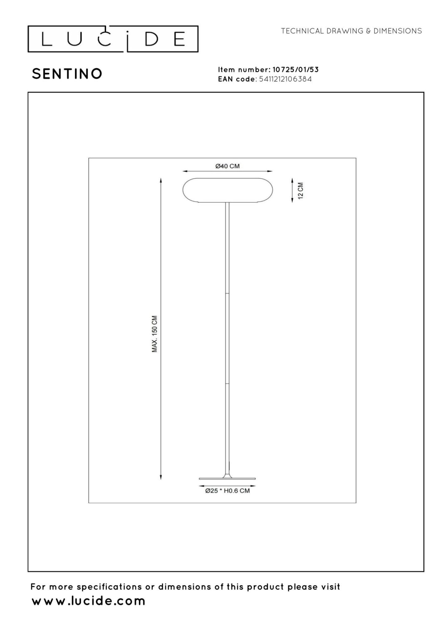 Sentino Floor Lamp - Matt Black/Orange