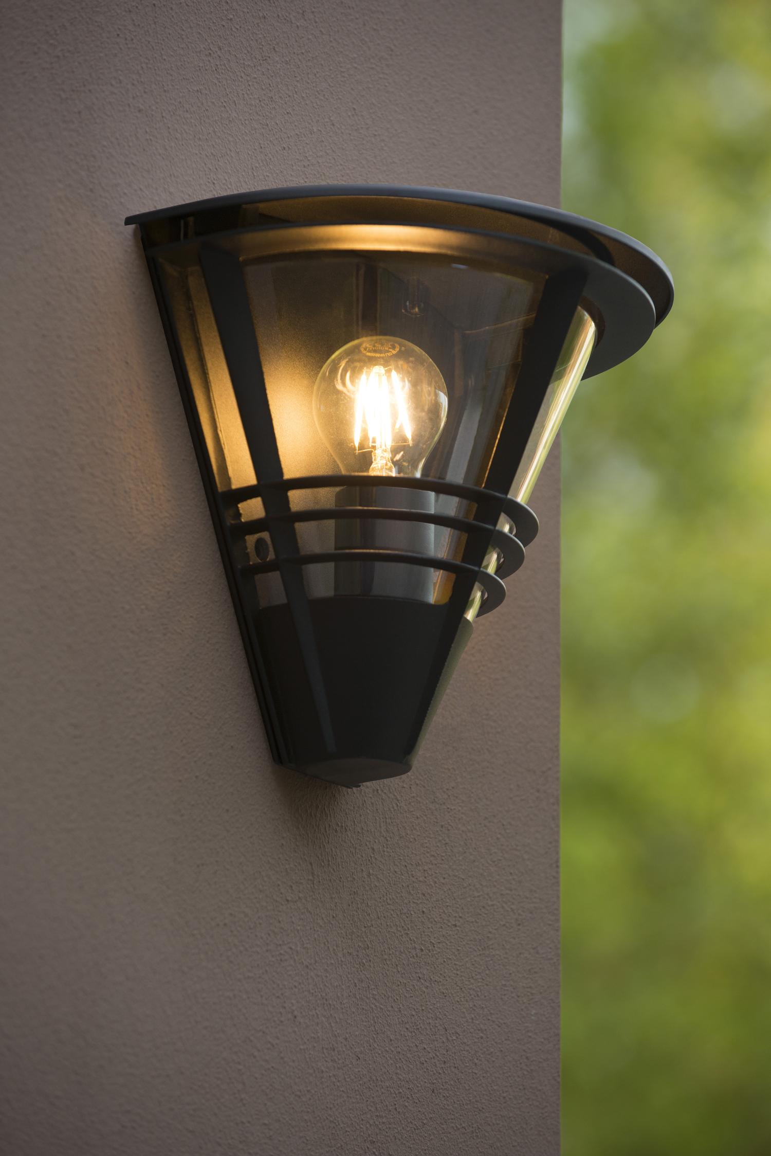 Livia Outdoor Lights - Matt Black/Clear Glass