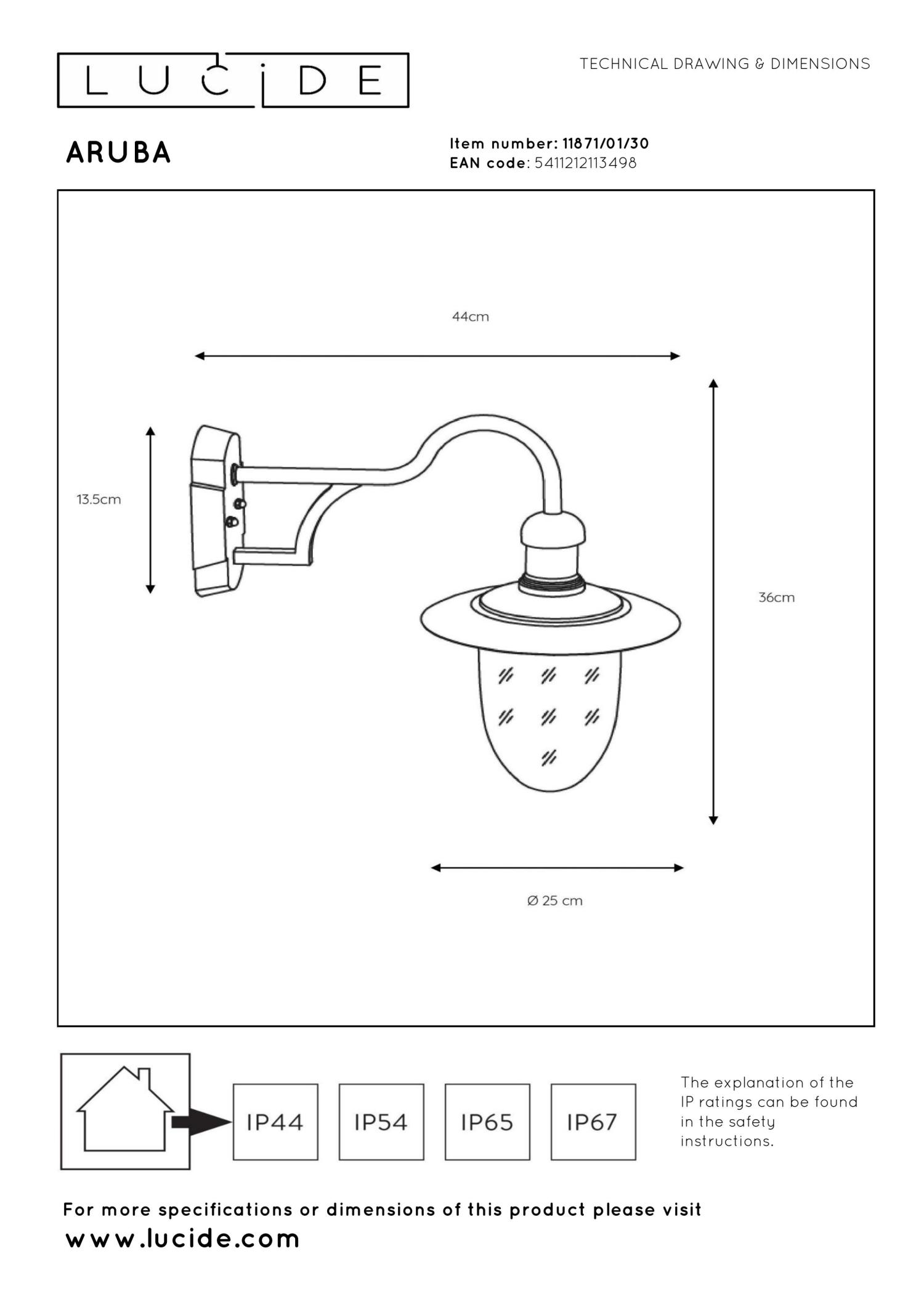 Aruba Outdoor Lights - Matt Black/Opal