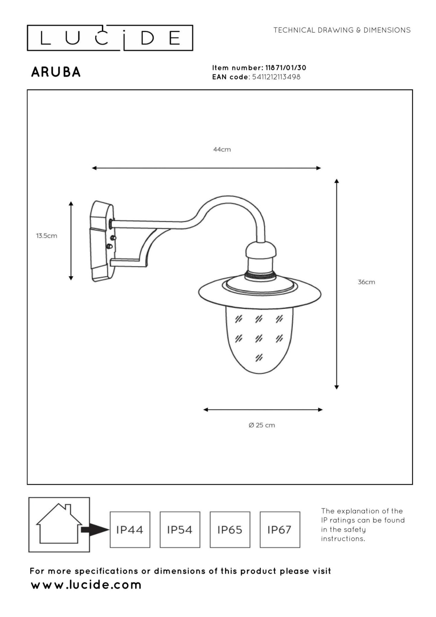 Aruba Outdoor Lights - Matt Black/Opal
