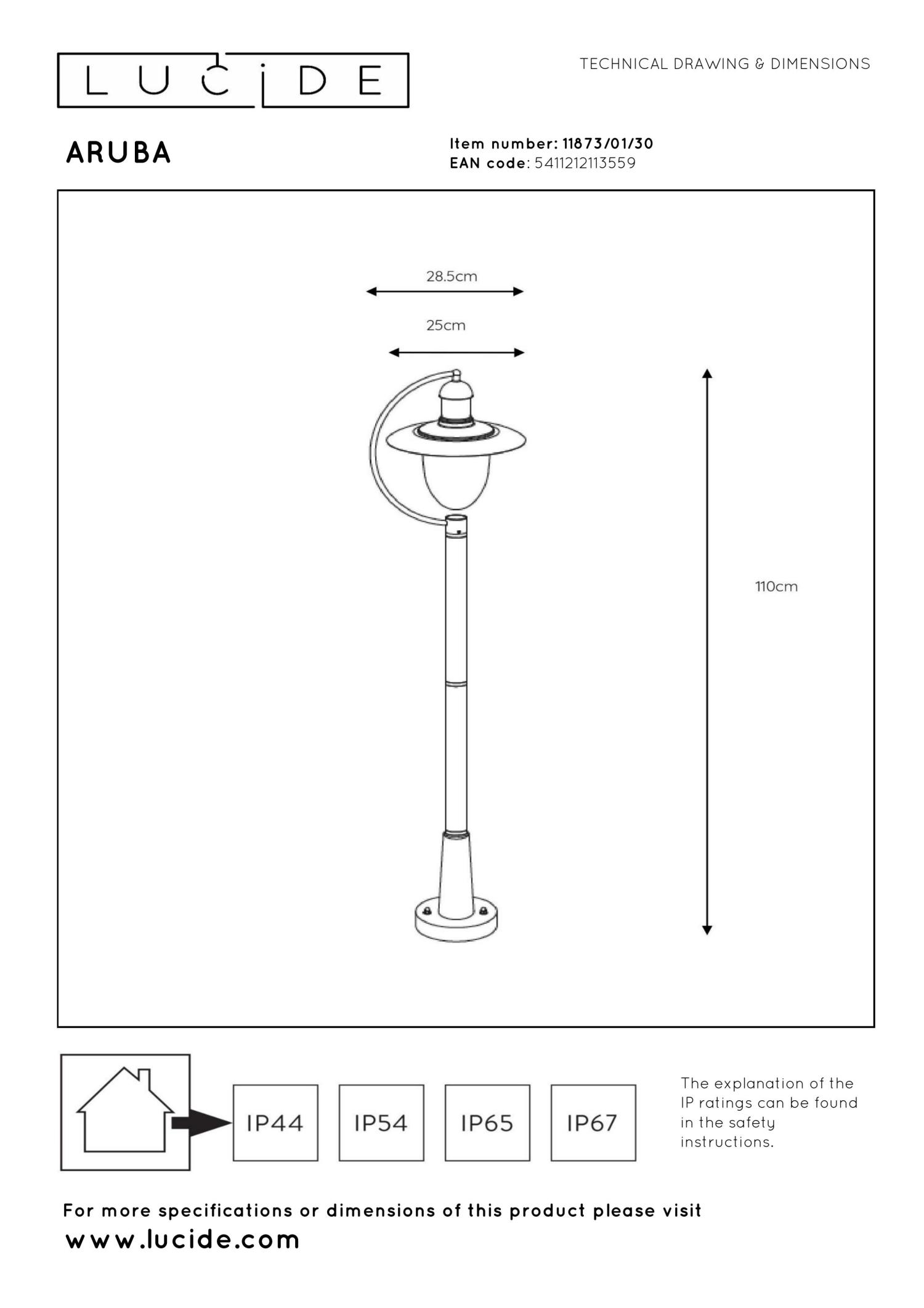 Aruba Outdoor Lights - Matt Black/Opal