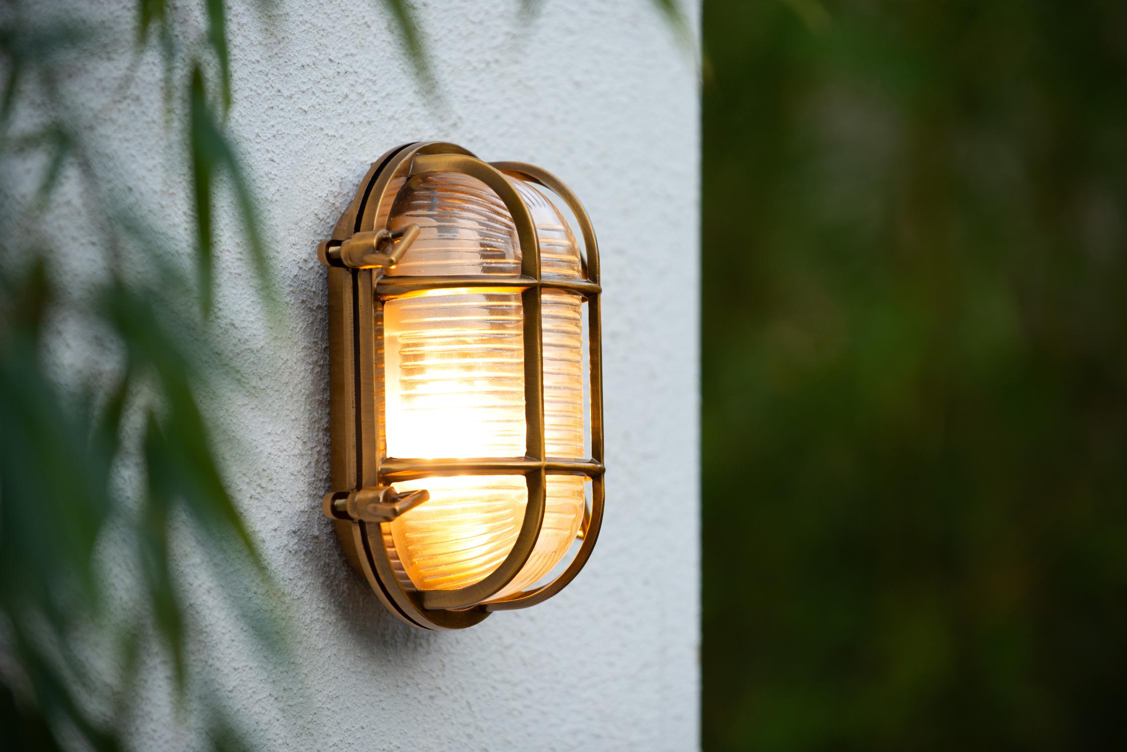 Dudley Outdoor Lights - Brushed Brass/Bevelled Glass