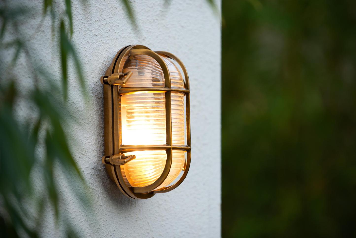 Dudley Outdoor Lights - Brushed Brass/Bevelled Glass