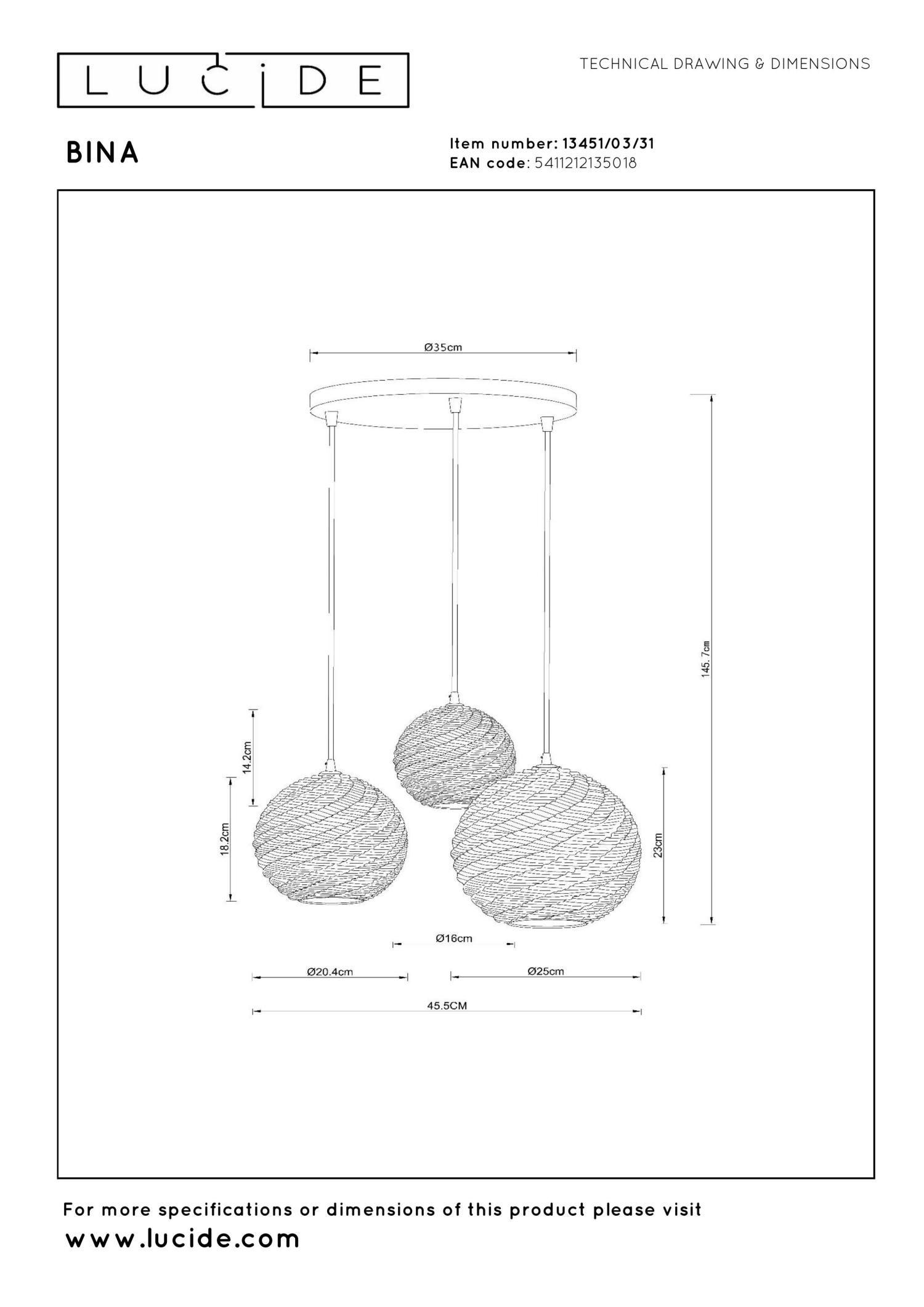 Bina Ceiling Lights - Matt Black/White