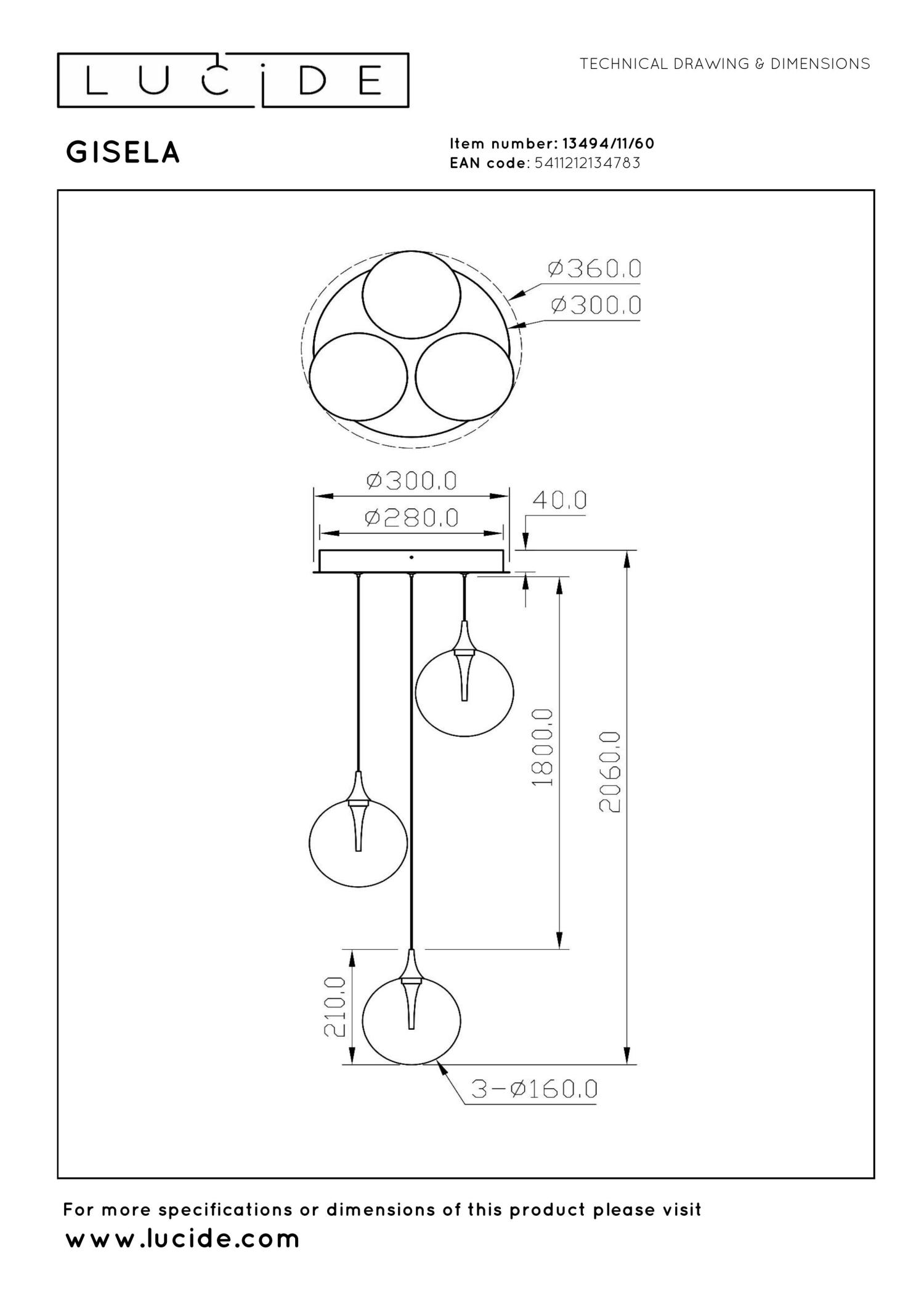 Gisela Ceiling Lights - Matt Black/Clear Glass