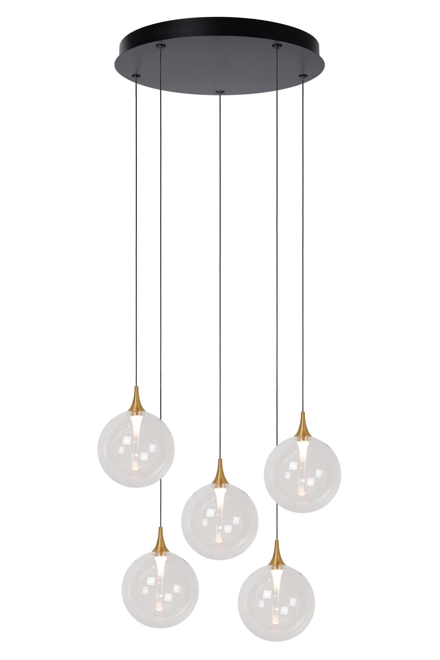 Gisela Ceiling Lights - Matt Black/Clear Glass