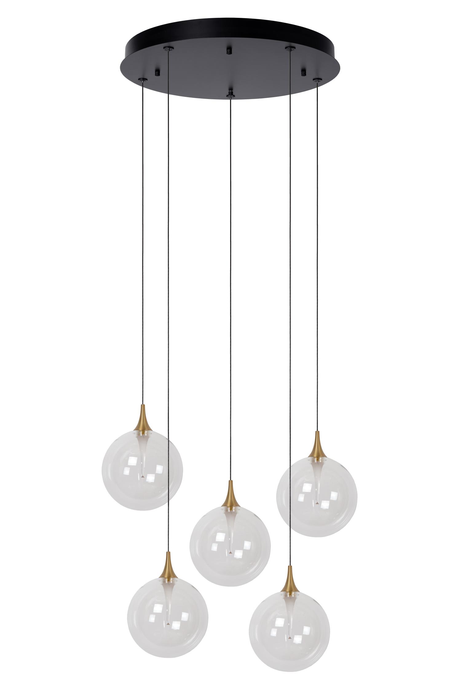 Gisela Ceiling Lights - Matt Black/Clear Glass