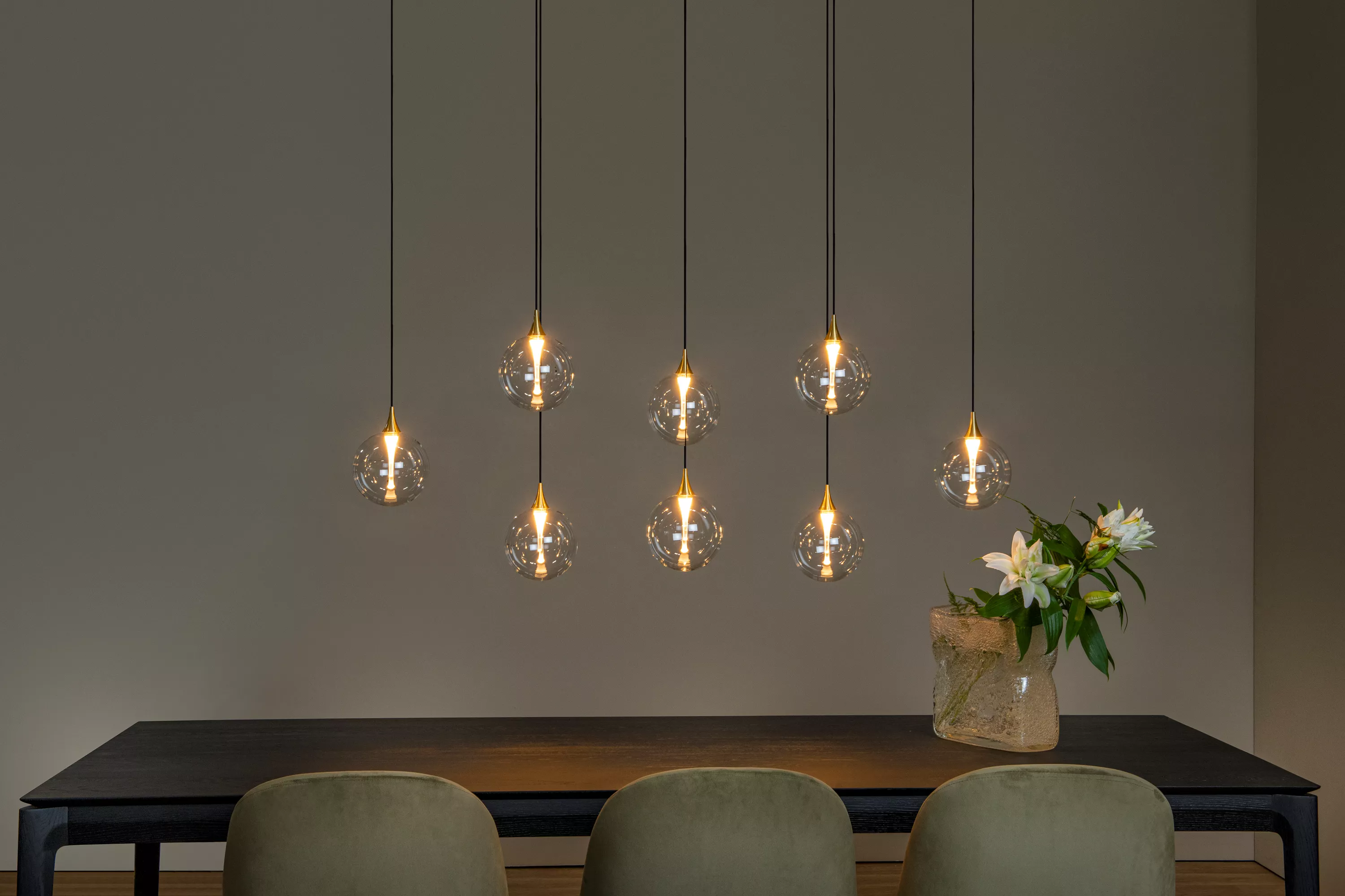 Gisela Ceiling Multi Pendant Light - Linear 8 Drop