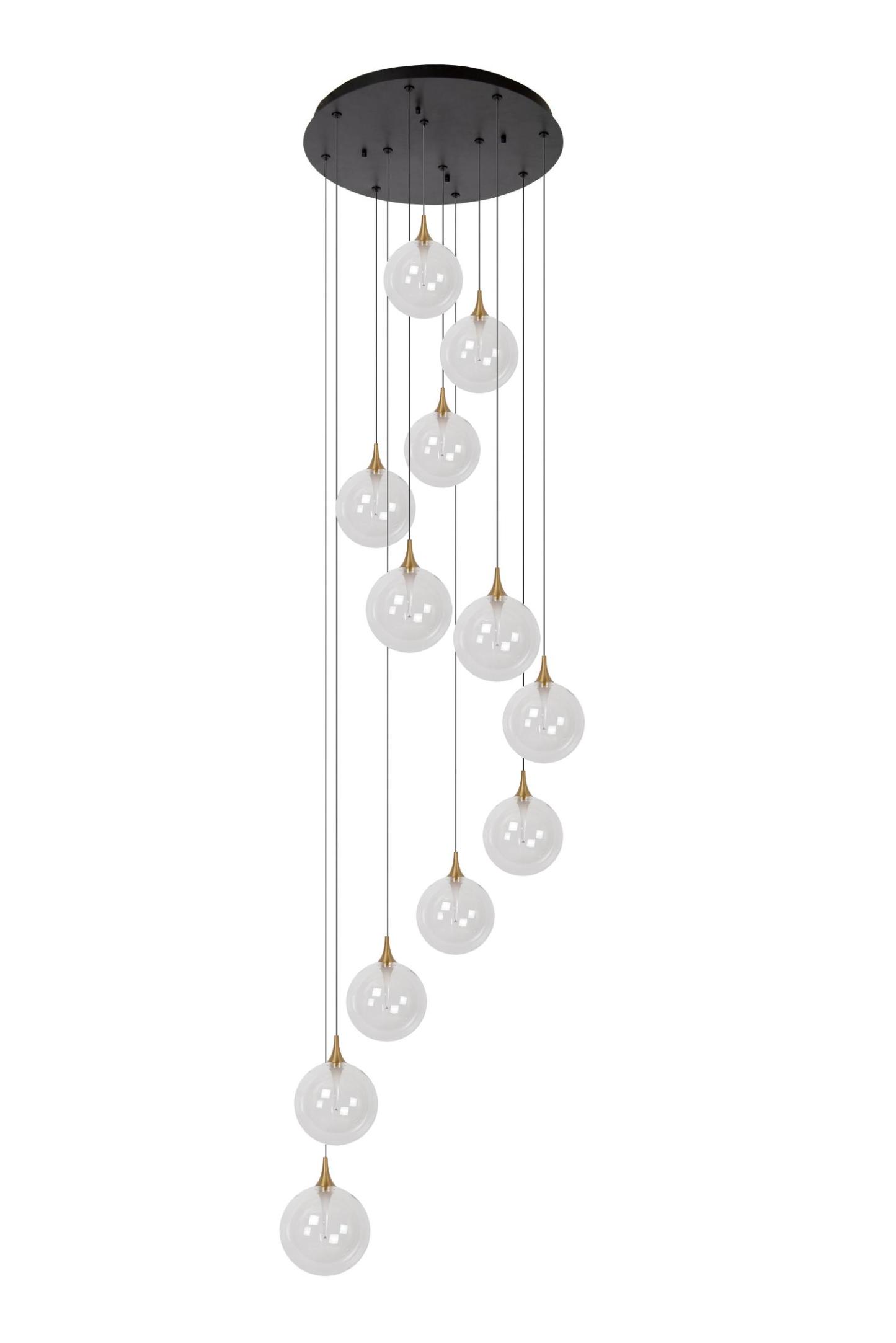 Gisela Ceiling Lights - Matt Black/Clear Glass