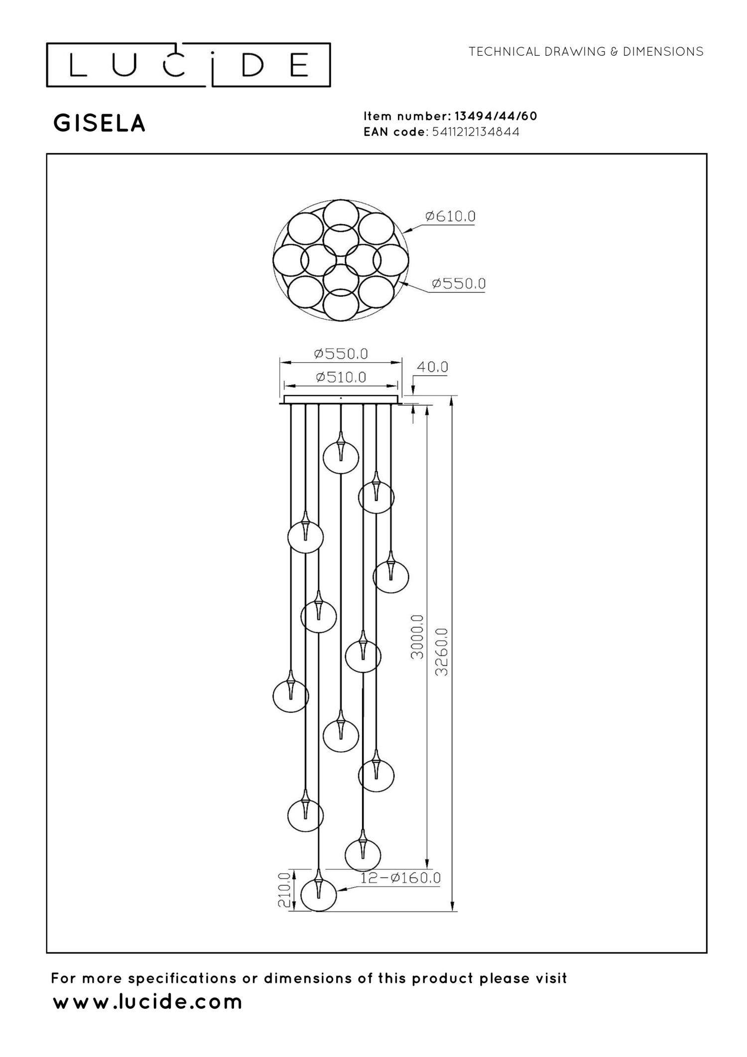 Gisela Ceiling Lights - Matt Black/Clear Glass