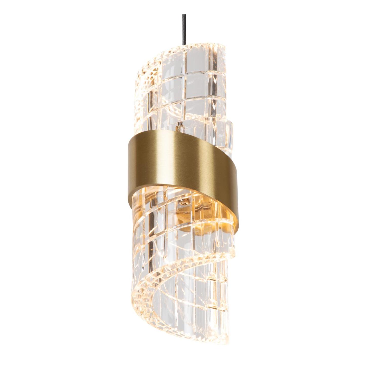Kligande Ceiling Lights - Matt Gold/Patterned Glass