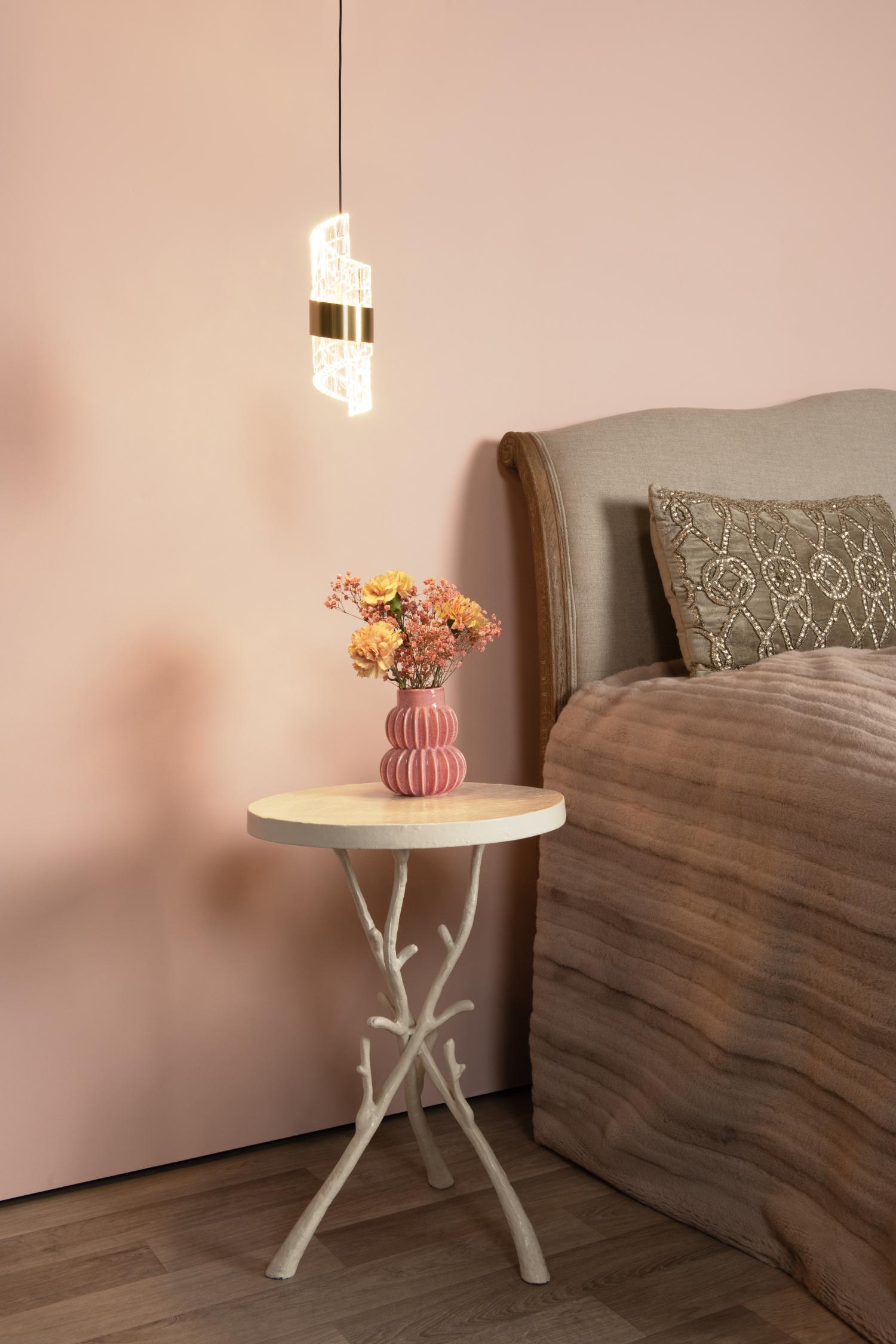 Kligande Ceiling Lights - Matt Gold/Patterned Glass