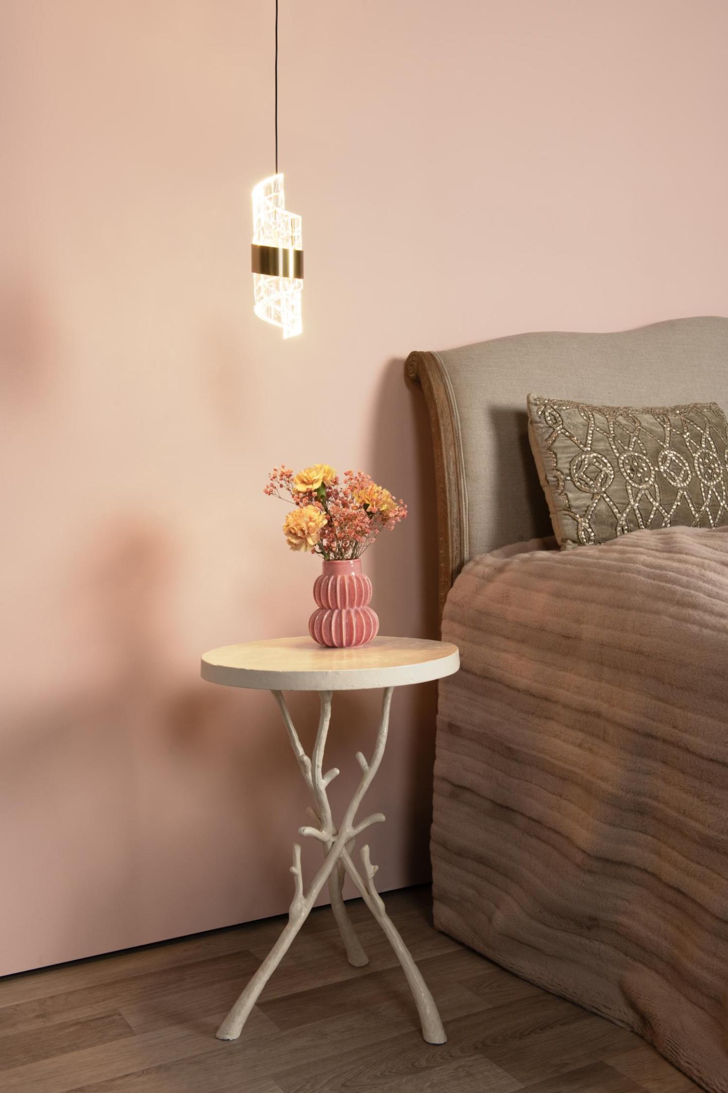 Kligande Ceiling Lights - Matt Gold/Patterned Glass