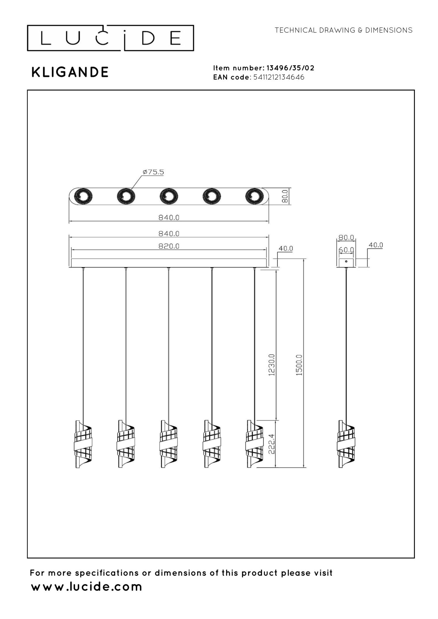 Kligande Ceiling Lights - Matt Gold/Patterned Glass