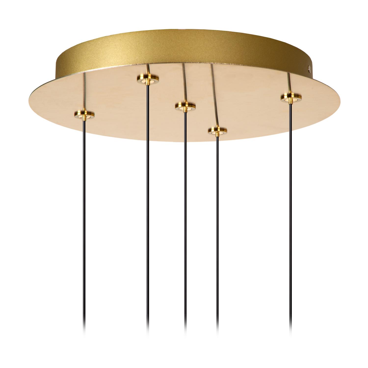 Kligande Ceiling Lights - Matt Gold/Patterned Glass