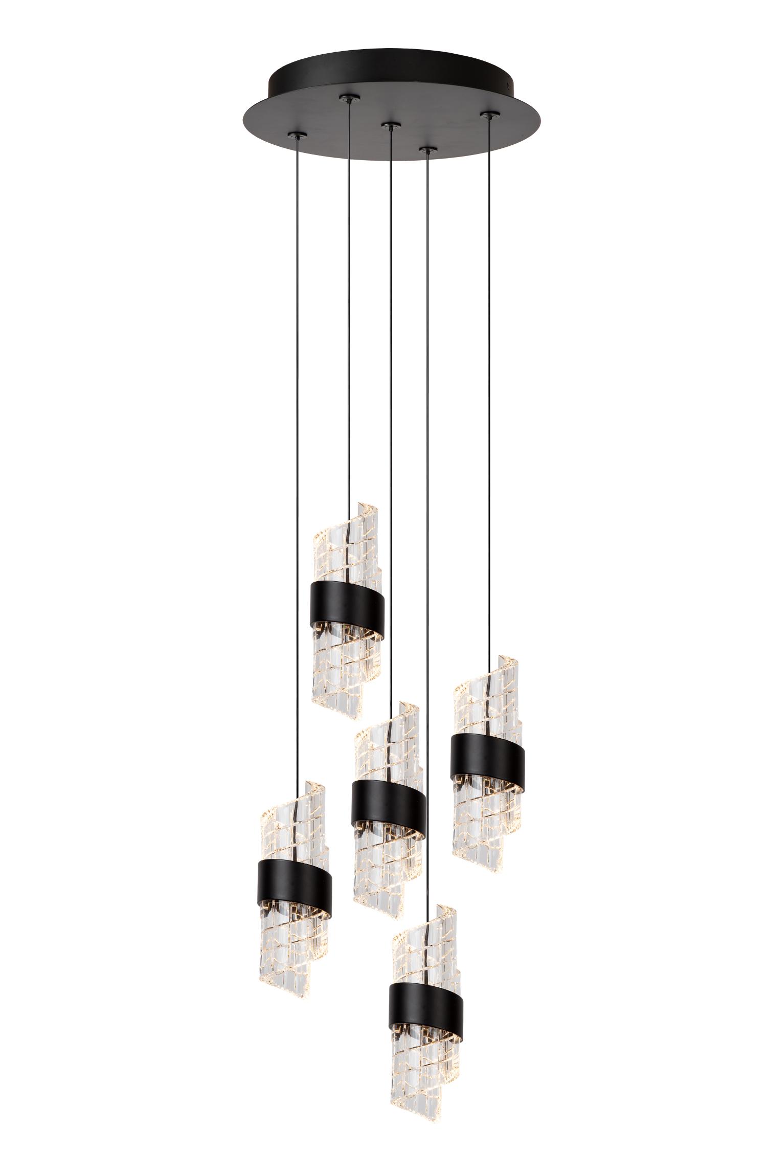Kligande Ceiling Lights - Matt Gold/Patterned Glass