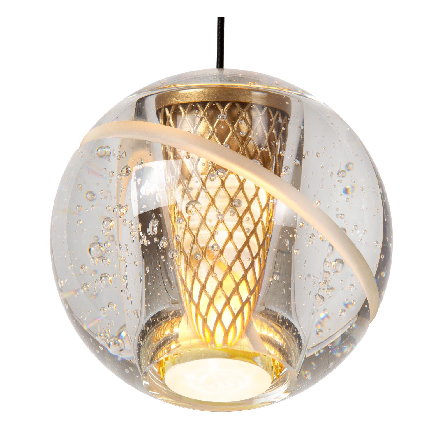 Dilenko Ceiling Lights - Matt Gold/Bubbled Glass