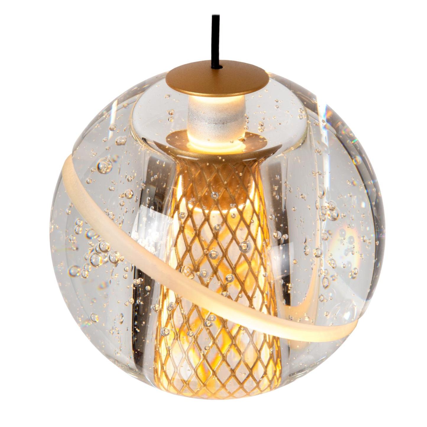 Dilenko Ceiling Lights - Matt Gold/Bubbled Glass