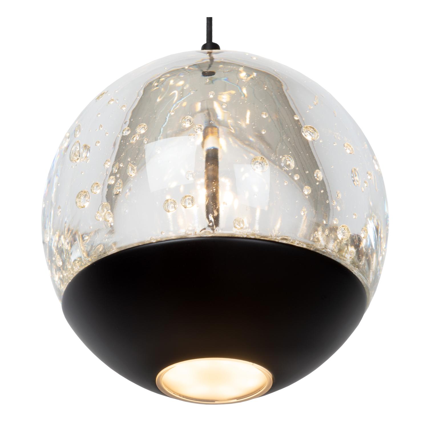 Sentubal Ceiling Lights - Matt Black/Bubbled Glass