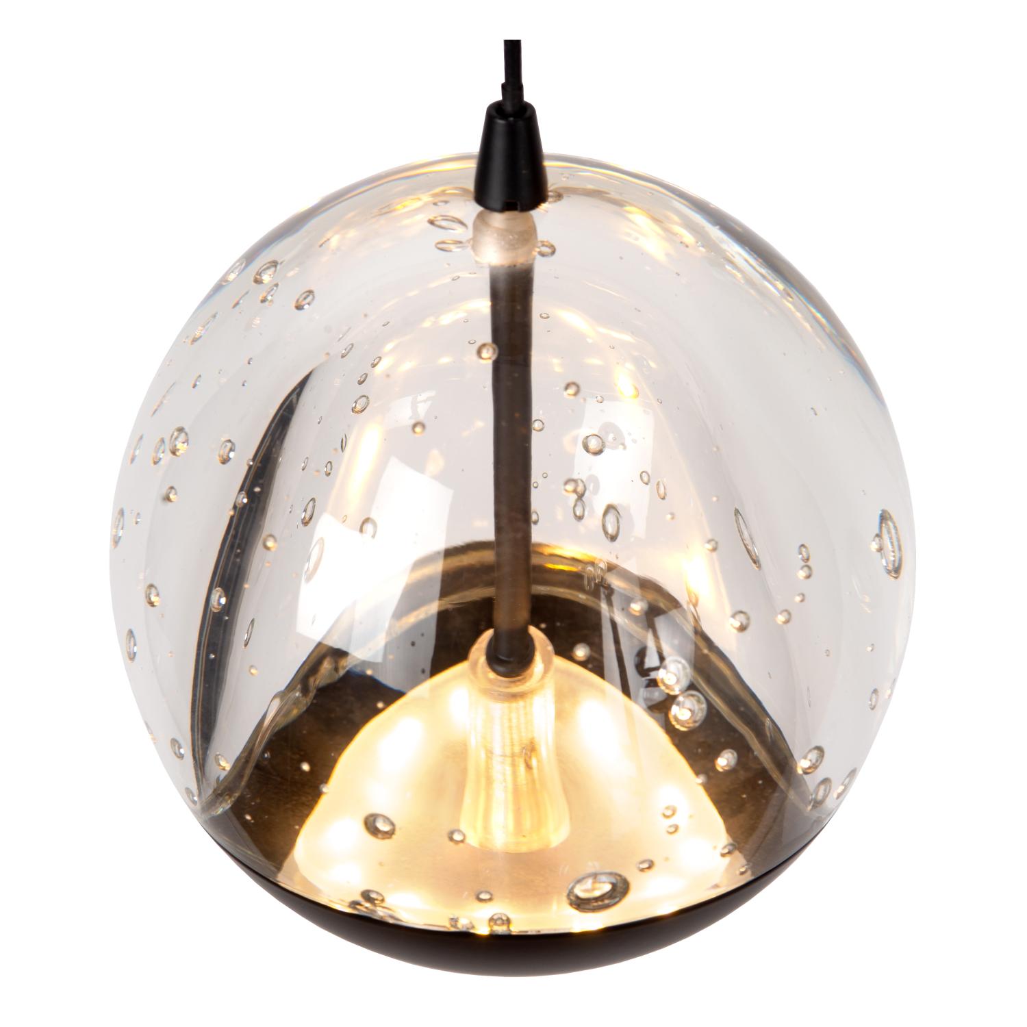Sentubal Ceiling Lights - Matt Black/Bubbled Glass