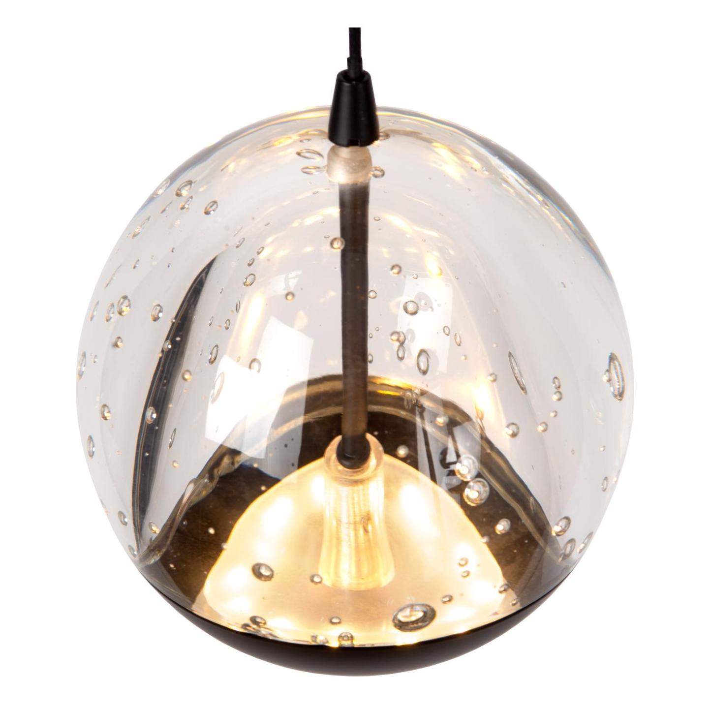 Sentubal Ceiling Lights - Matt Black/Bubbled Glass