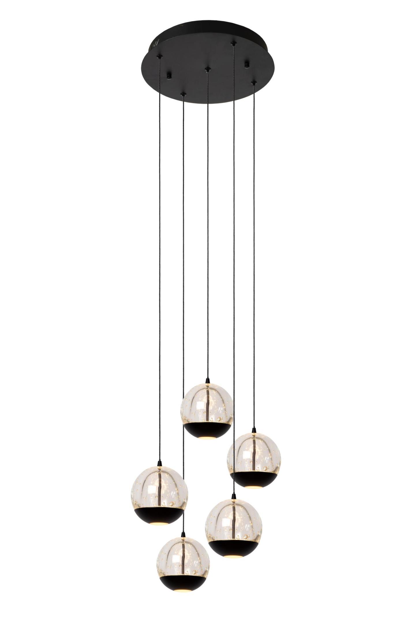 Sentubal Ceiling Lights - Matt Black/Bubbled Glass