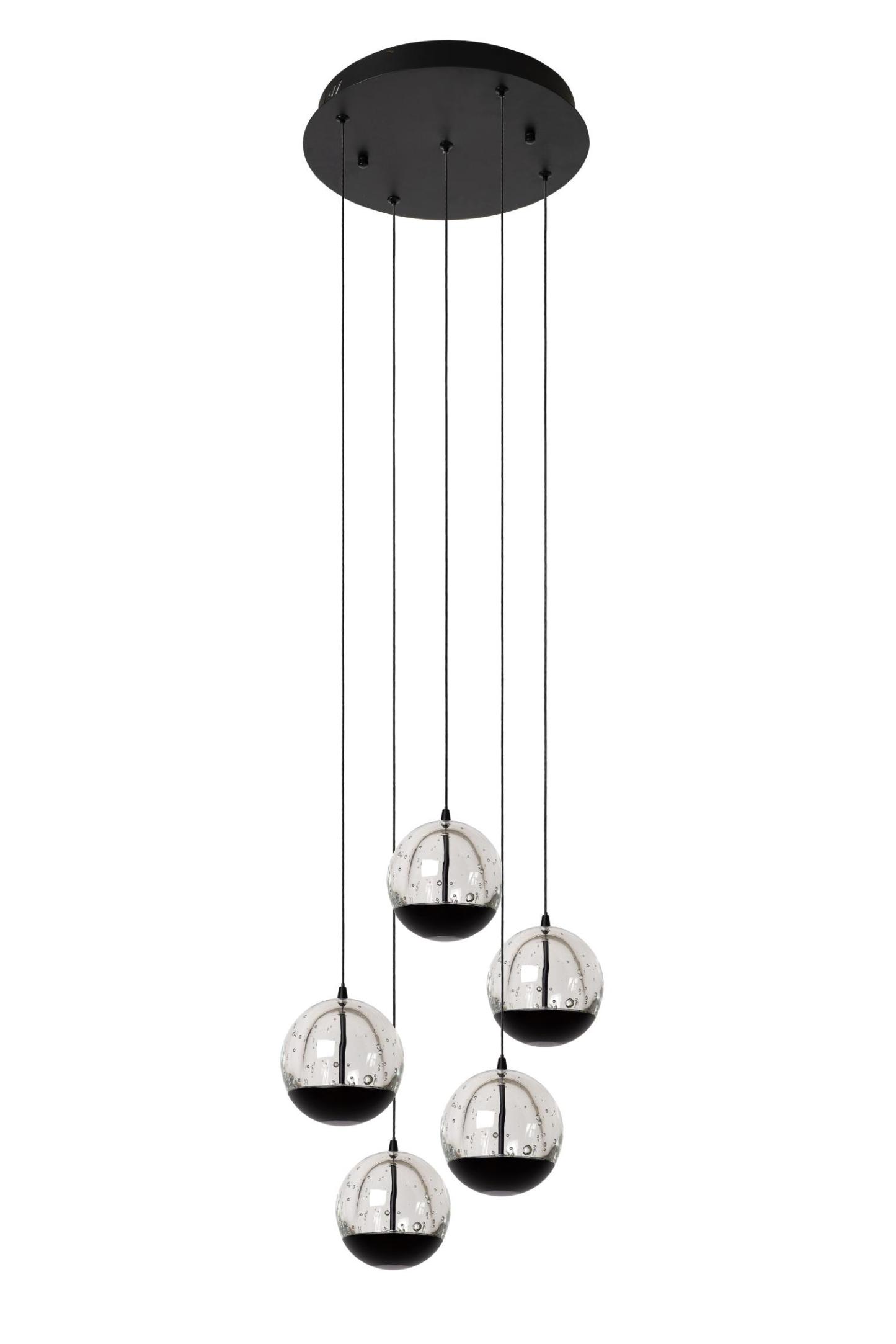 Sentubal Ceiling Lights - Matt Black/Bubbled Glass