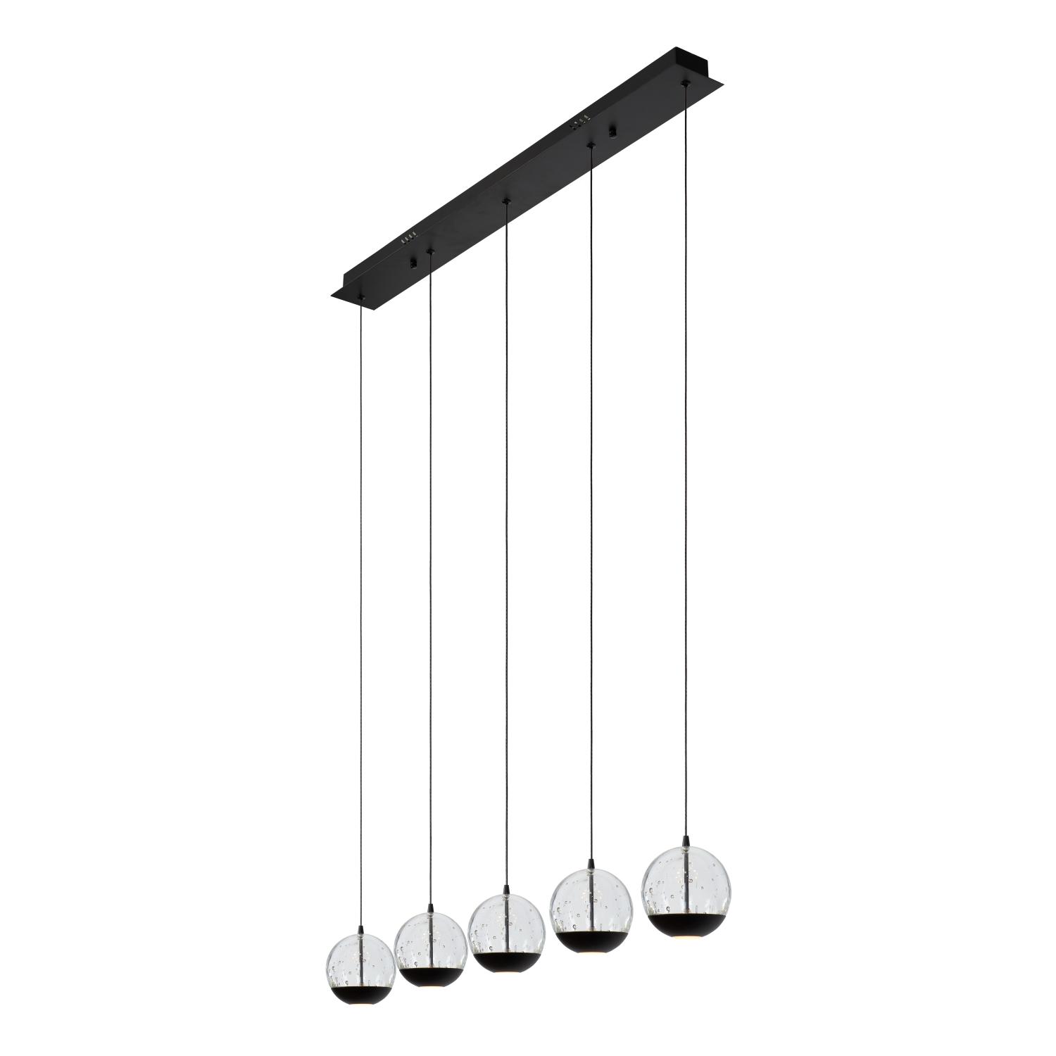 Sentubal Ceiling Lights - Matt Black/Bubbled Glass