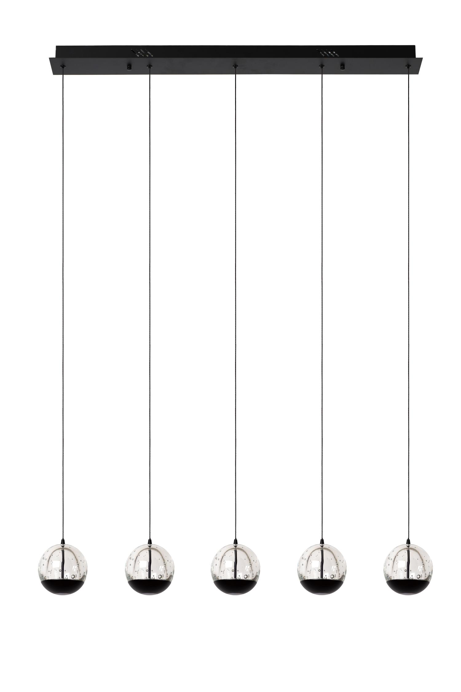 Sentubal Ceiling Lights - Matt Black/Bubbled Glass