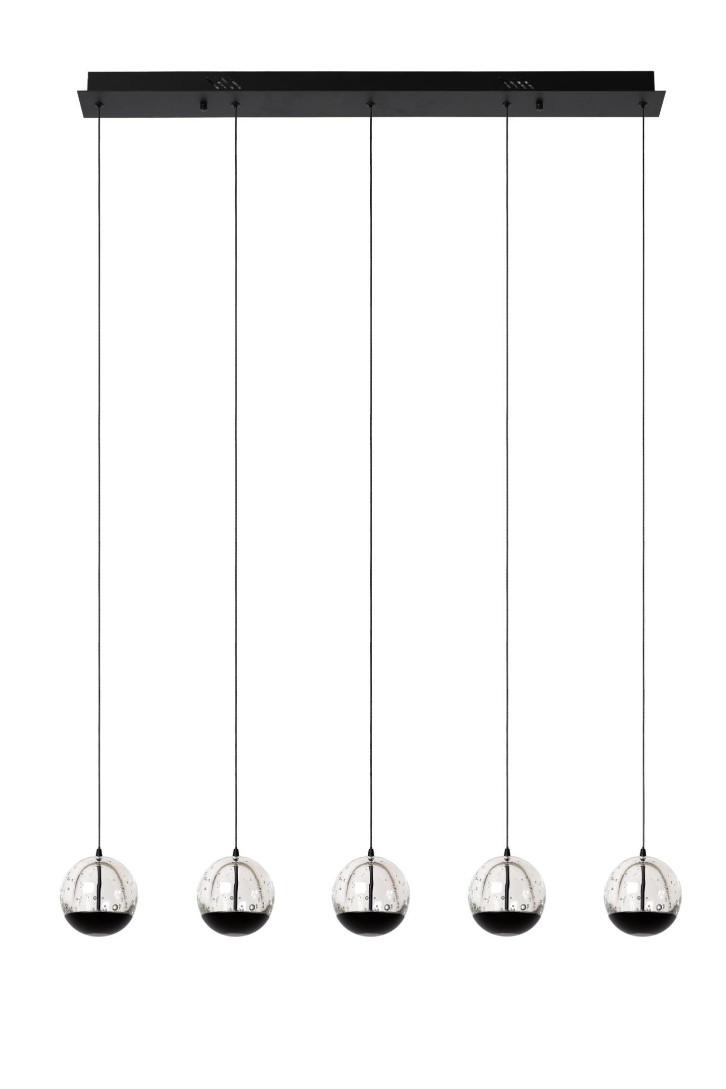 Sentubal Ceiling Lights - Matt Black/Bubbled Glass