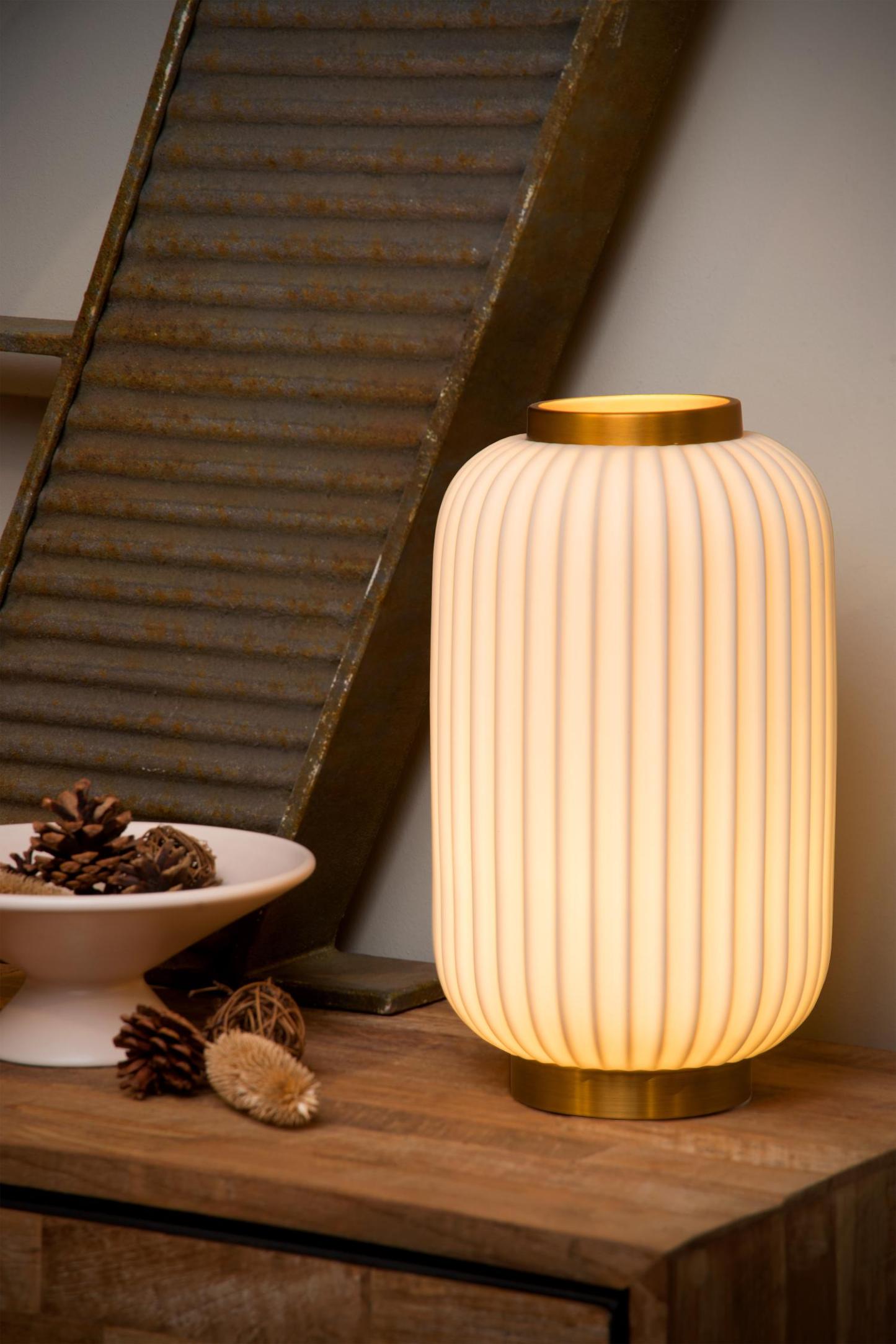Gosse Table Lamp - Brushed Gold/White