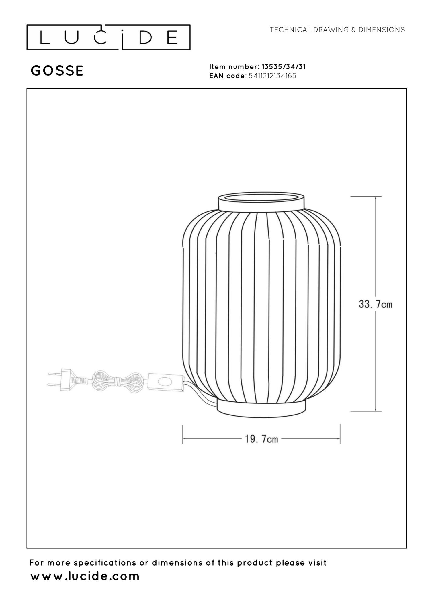Gosse Table Lamp - Brushed Gold/White