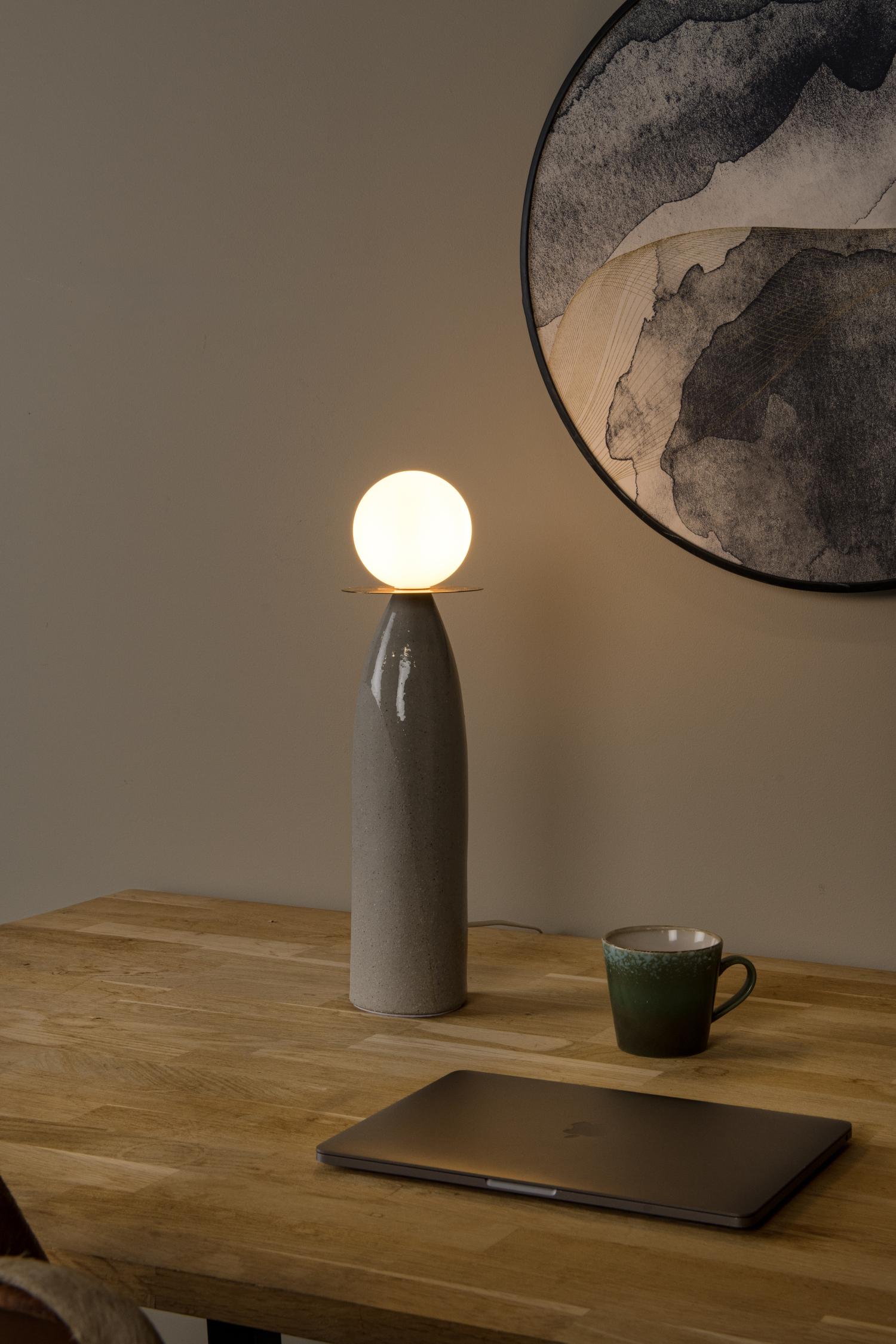 Figaro Table Lamp - Grey/Opal