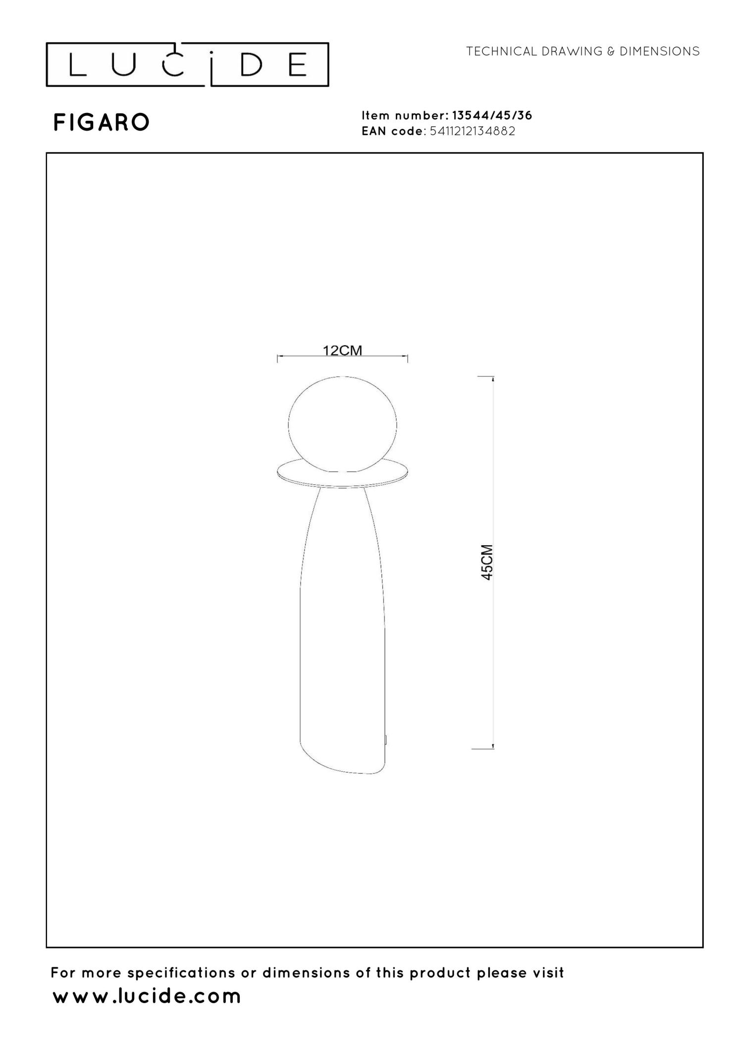 Figaro Table Lamp - Grey/Opal