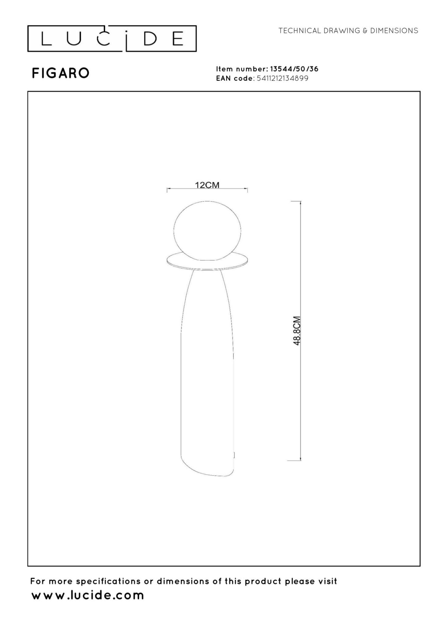 Figaro Table Lamp - Grey/Opal