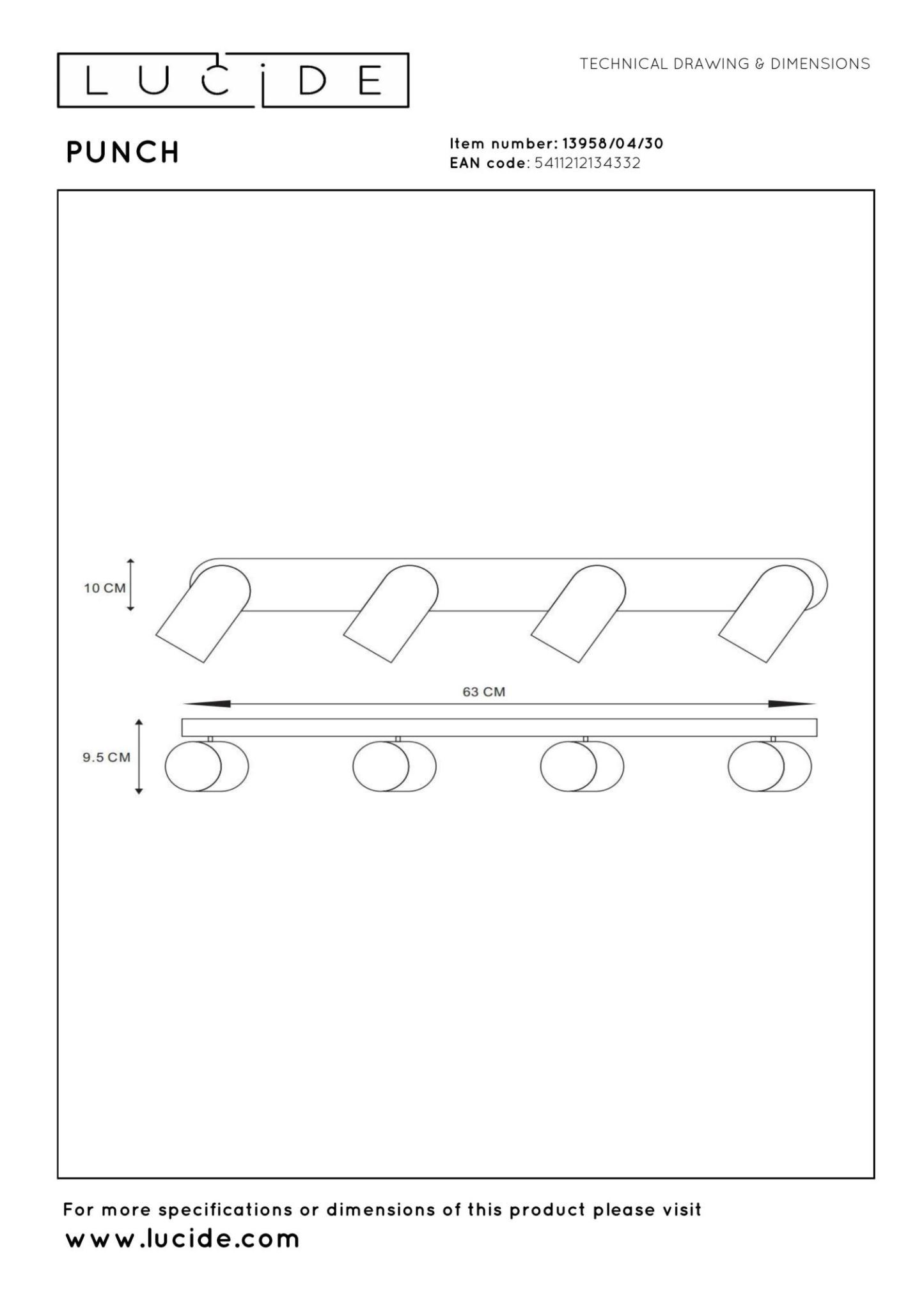 Punch Ceiling Lights - Matt Black