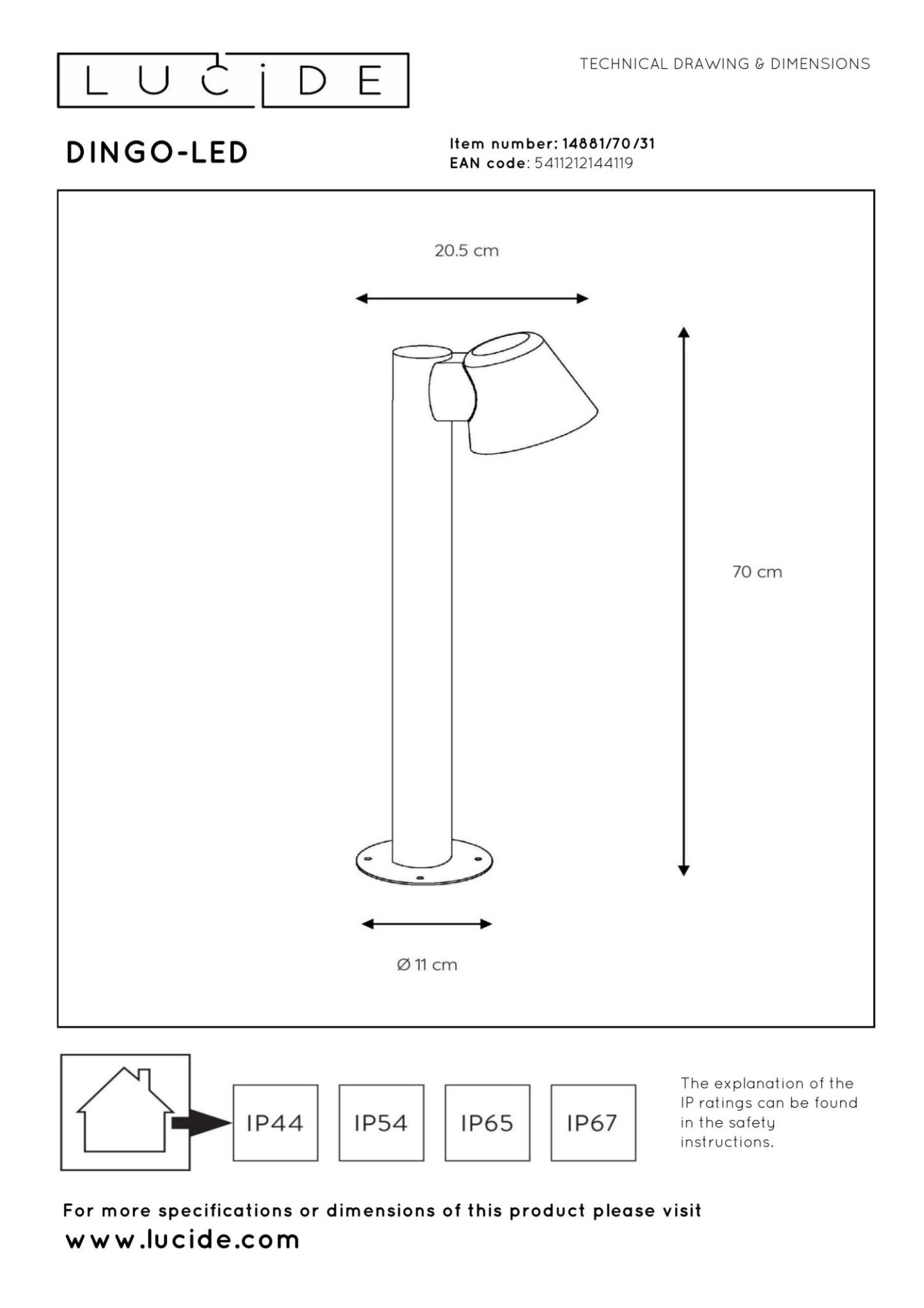 Dingo Outdoor Lights - Matt Black/Clear Glass
