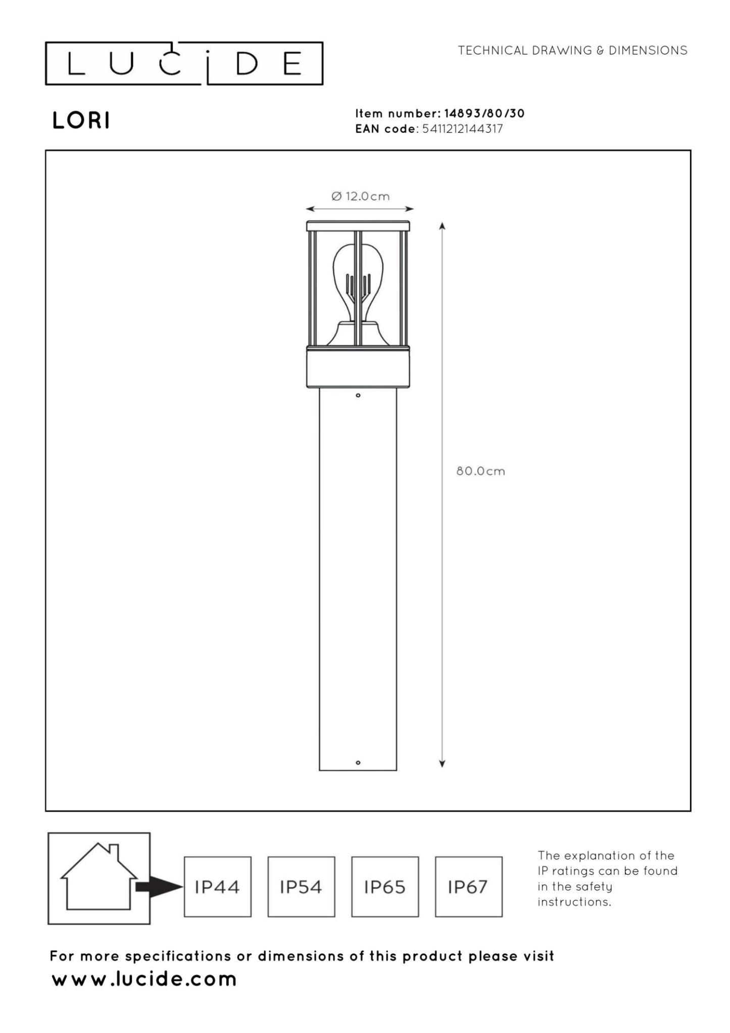 Lori Outdoor Lights - Anthracite/Clear Glass