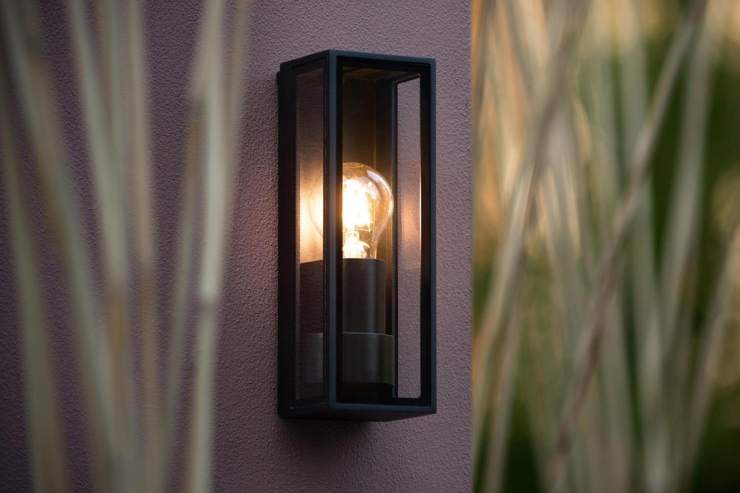 Dukan Outdoor Lights - Matt Black/Clear Glass