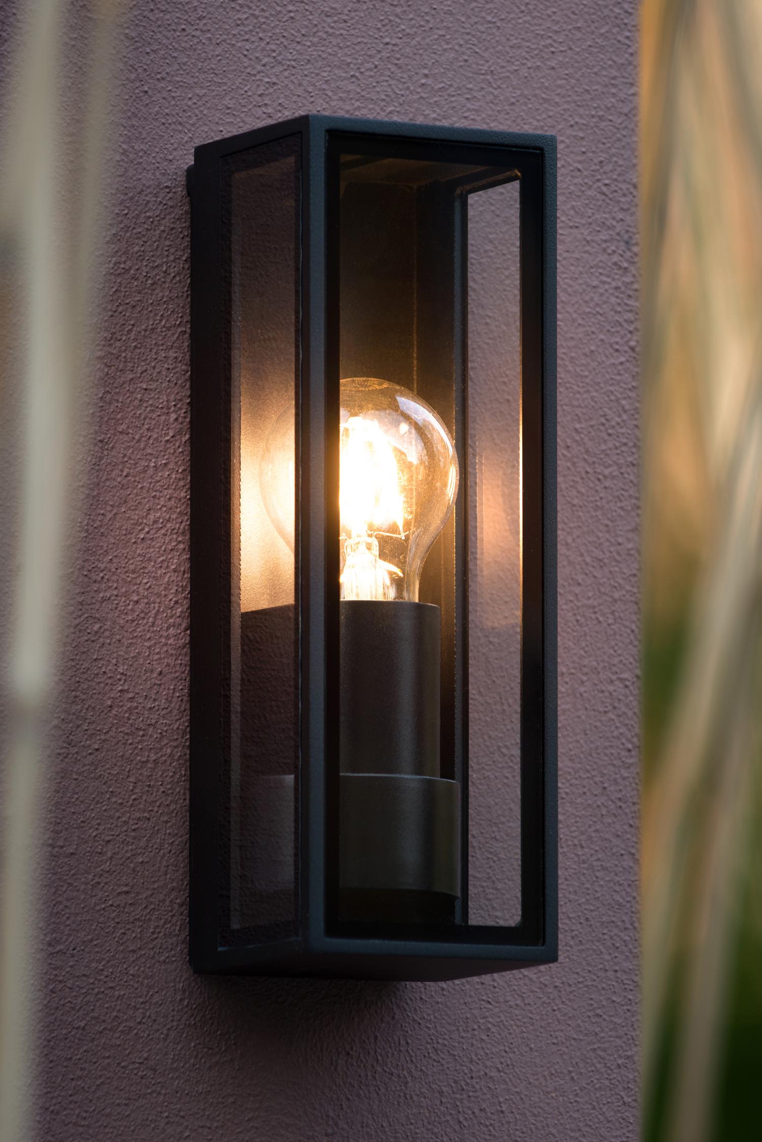 Dukan Outdoor Lights - Matt Black/Clear Glass