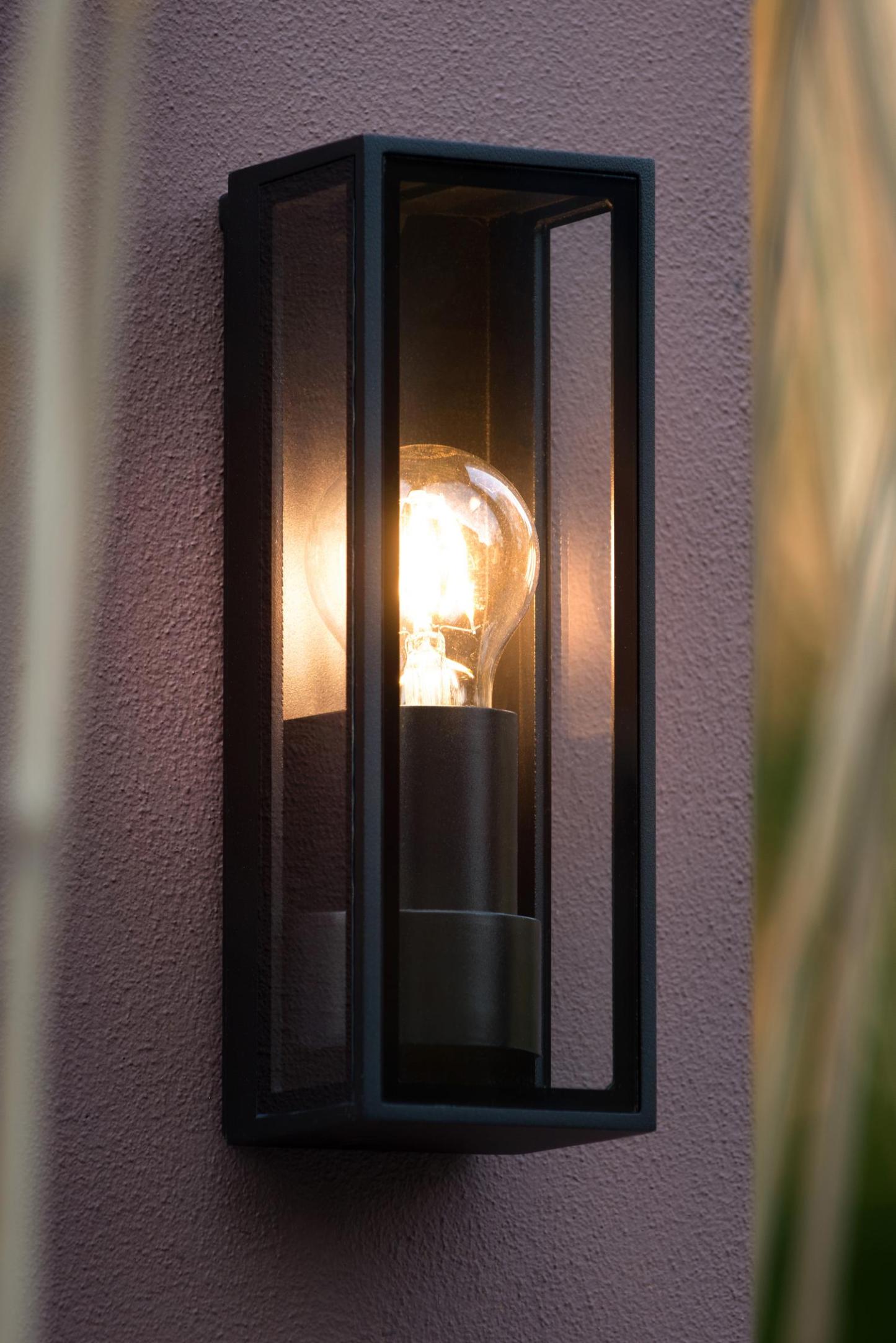 Dukan Outdoor Lights - Matt Black/Clear Glass
