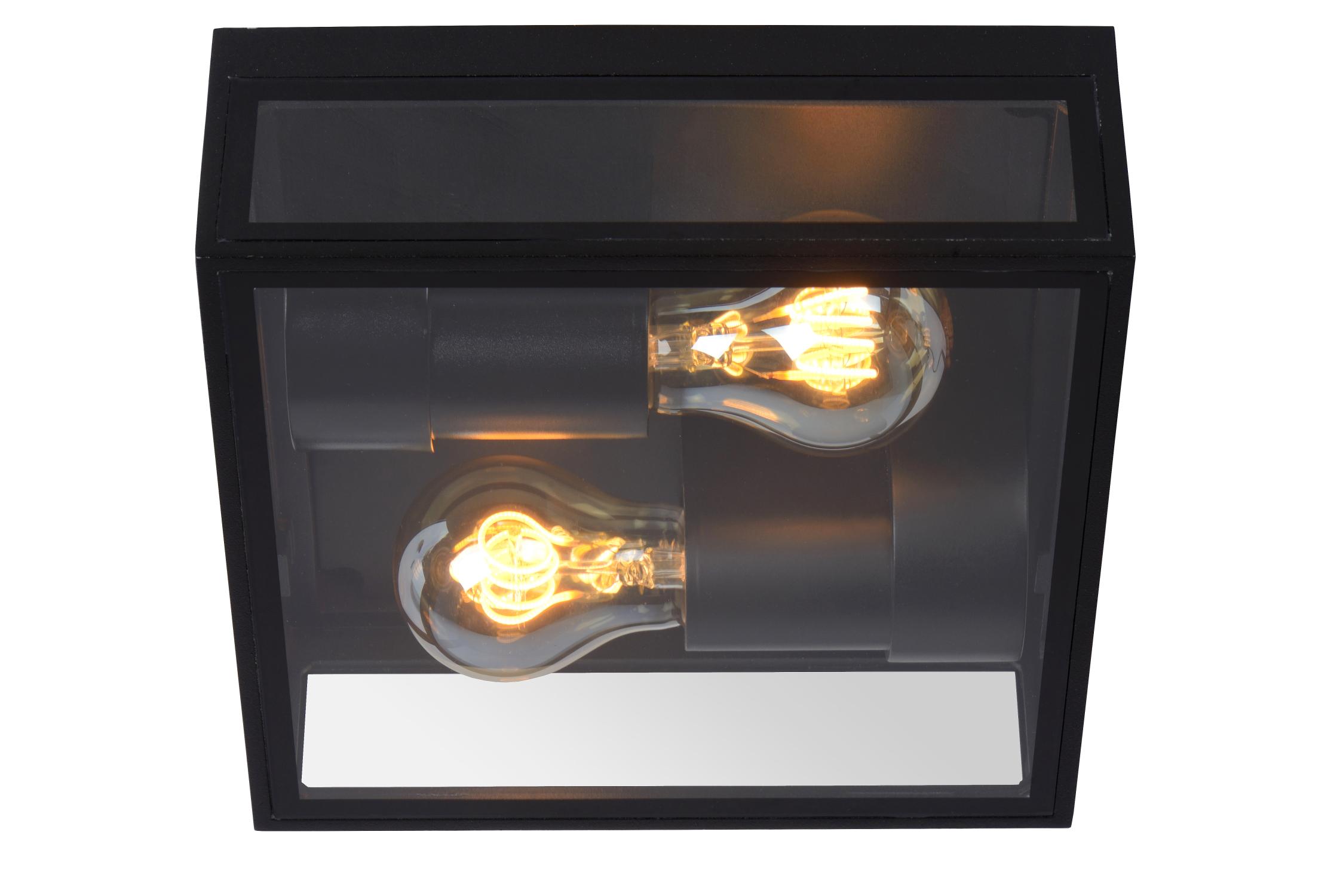 Dukan Outdoor Lights - Matt Black/Clear Glass